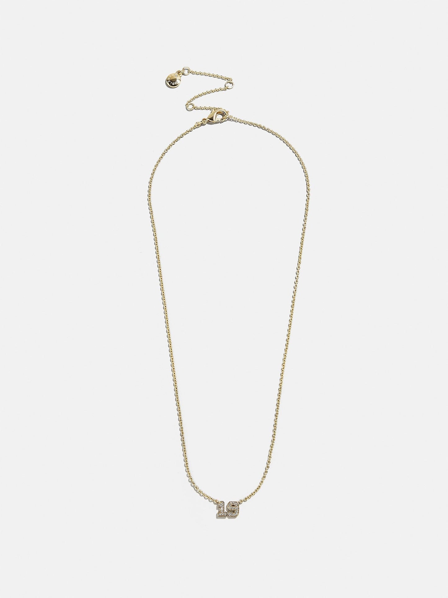 Varsity Gold/Pavé Number Custom Necklace - One Gold Station