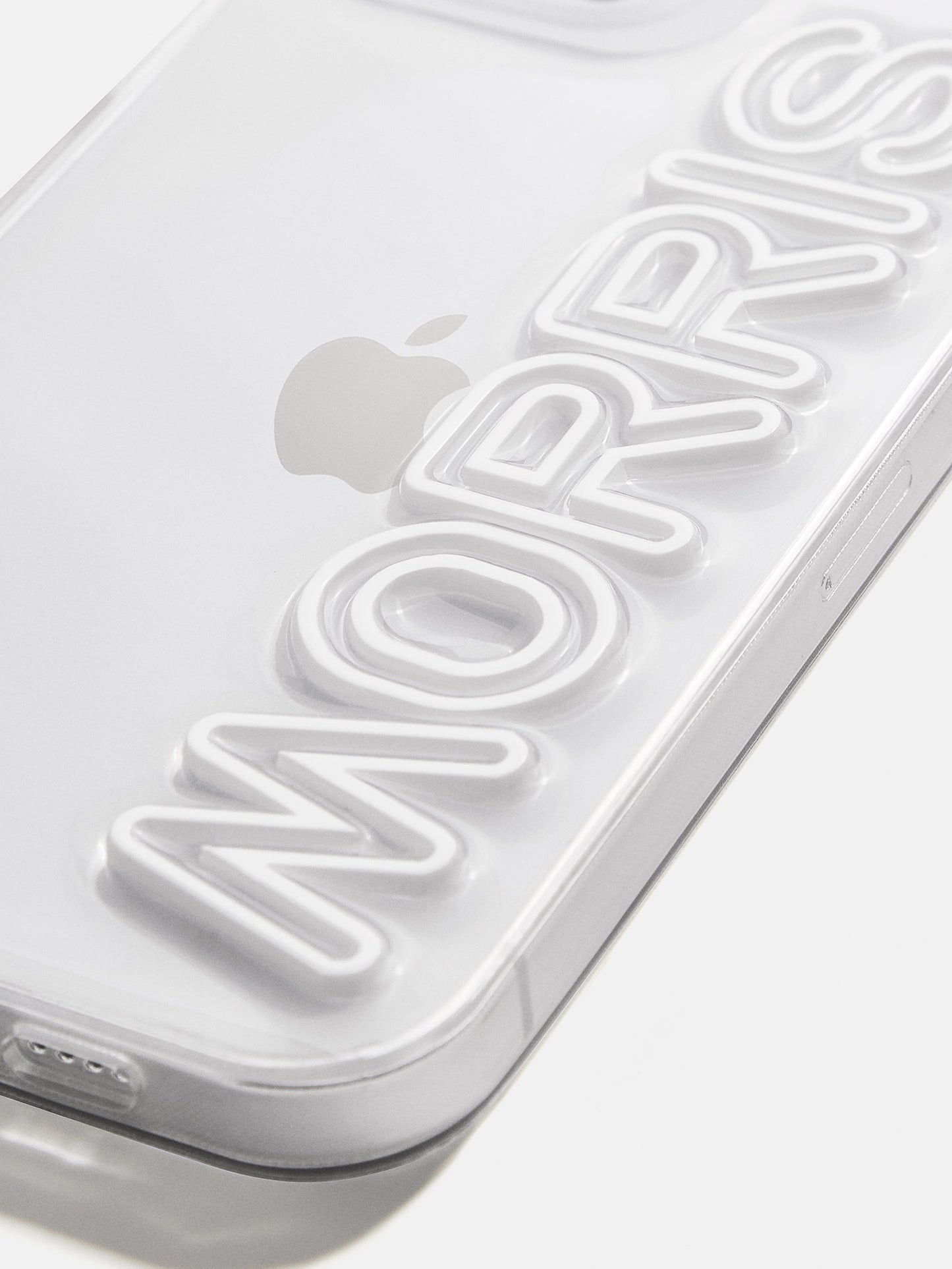 Fine Line Custom iPhone Case - Clear/White
