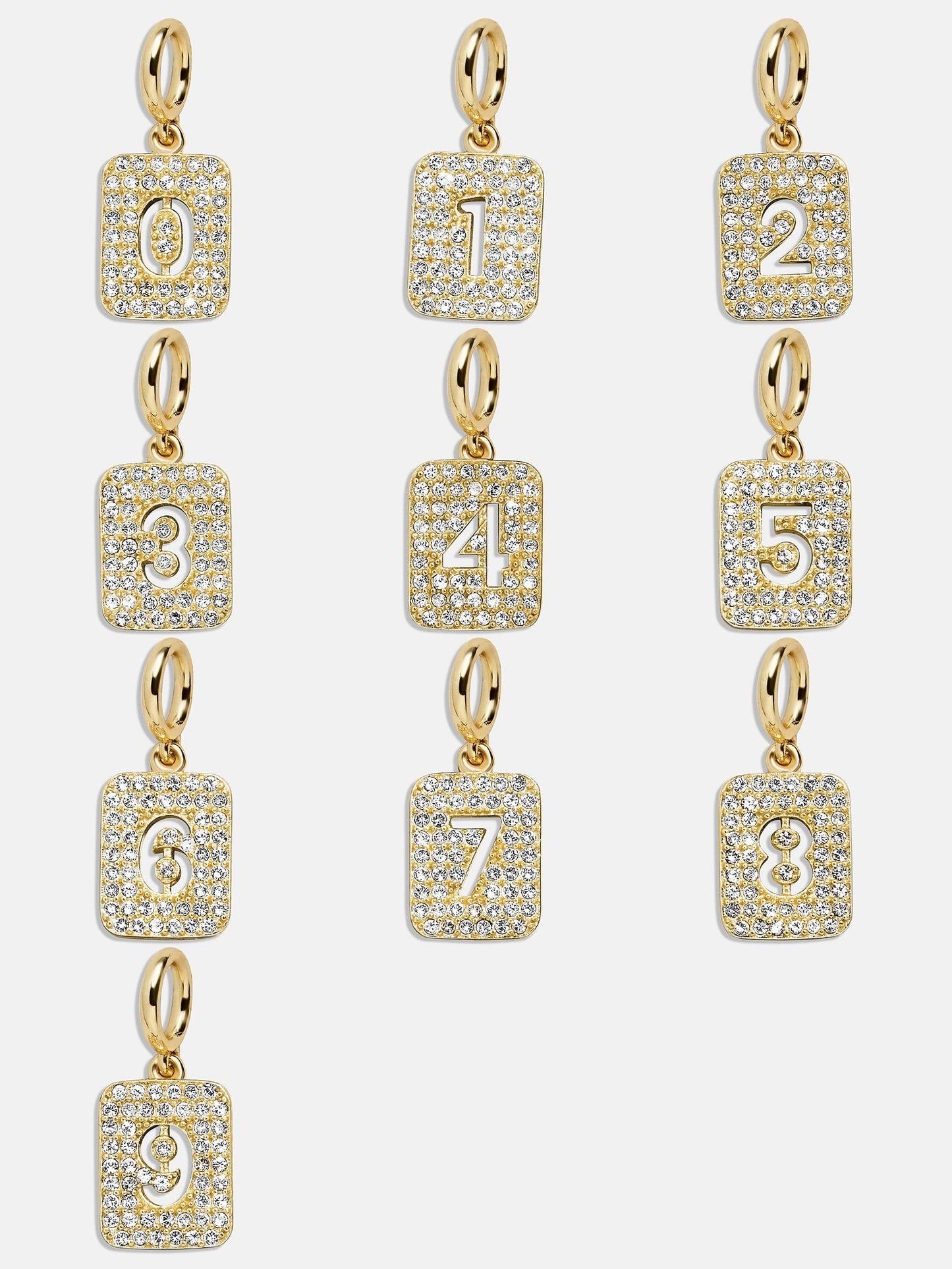 Block Pavé Number Cluster Charm - 1