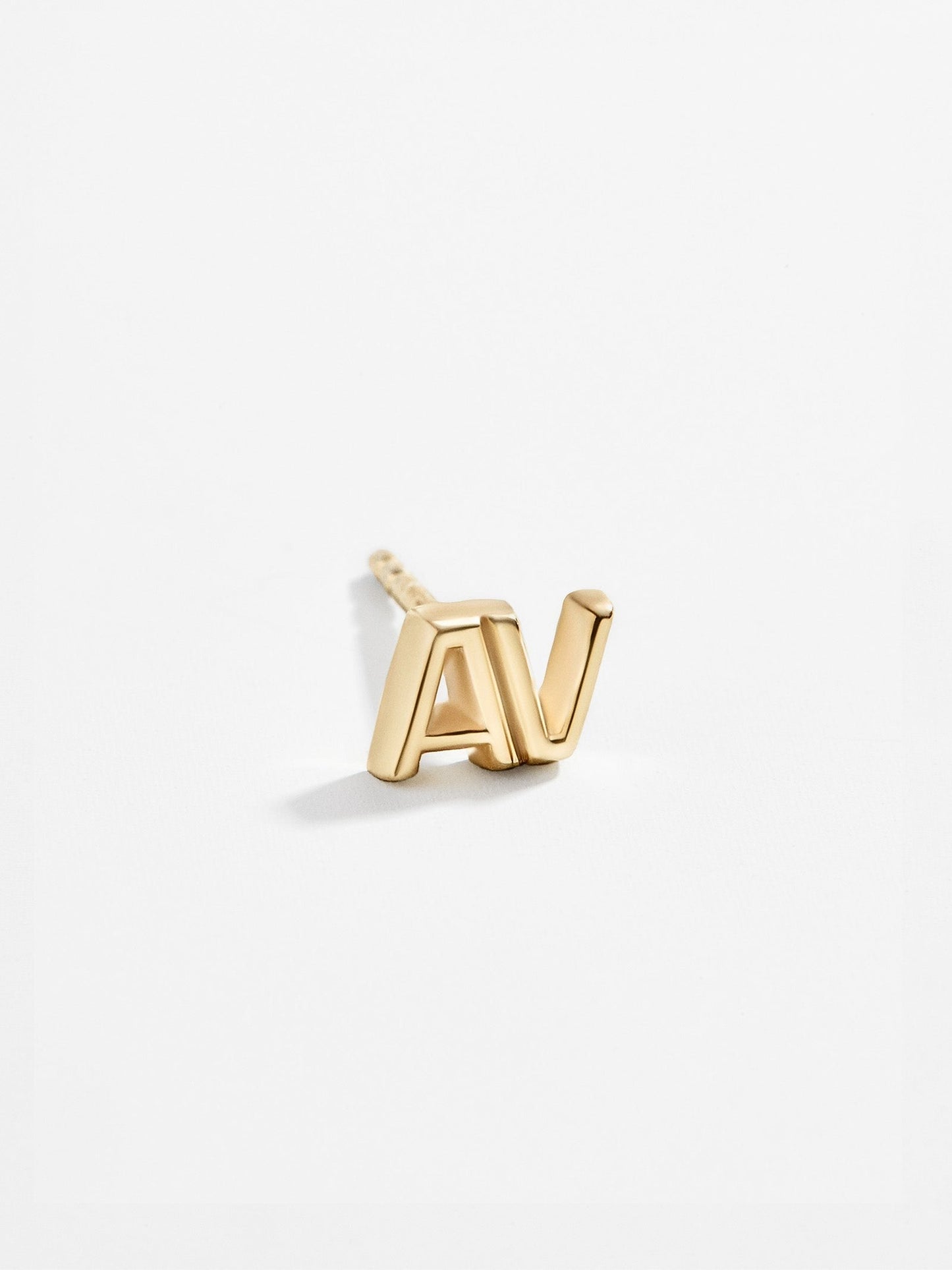 Single 14K Gold Double Initial Earring - Gold