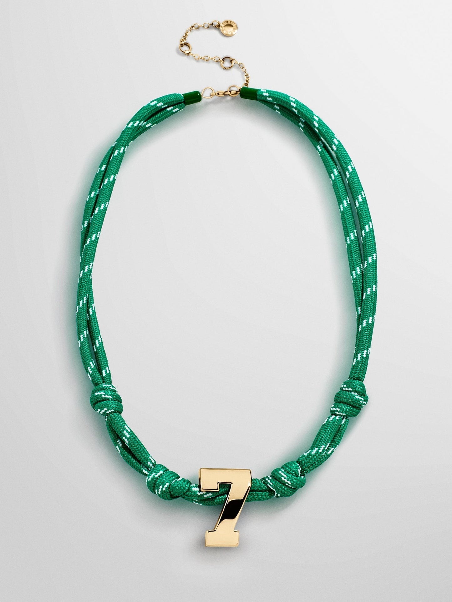 Knotty Varsity Custom Necklace - Bright Green Single Digit