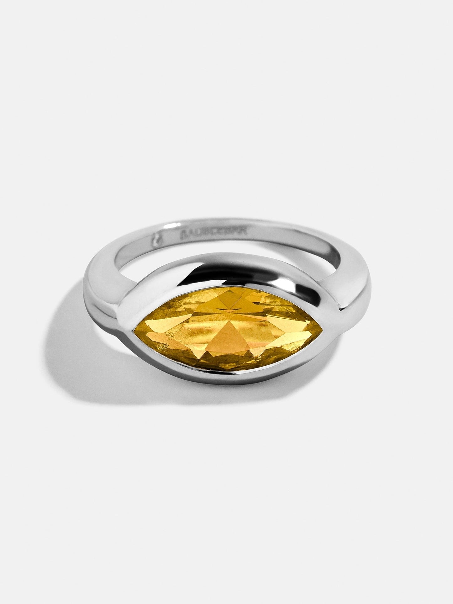 Silver Cubic Zirconia Custom Birthstone Ring - Topaz