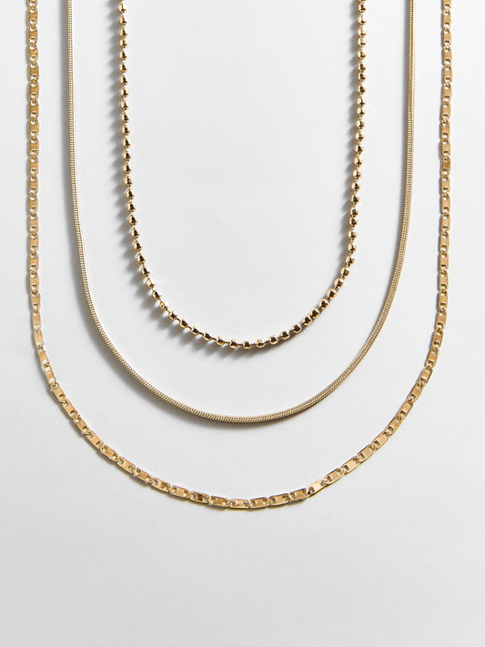 Anita Waterproof Necklace Set - Gold/Pavé