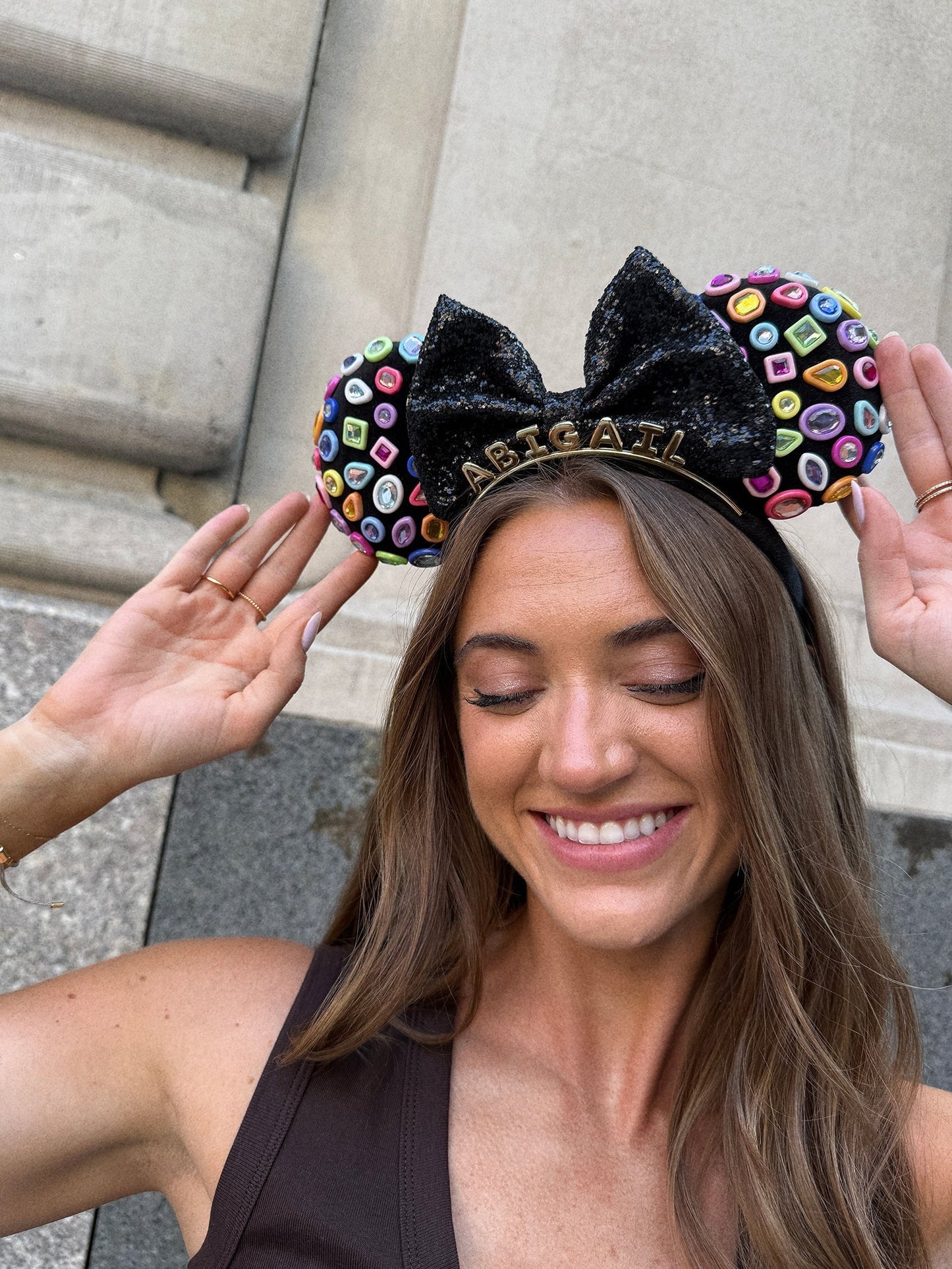 Disney Minnie Mouse Bedazzled Custom Ears Headband - Custom Bedazzled Minnie Mouse Ears