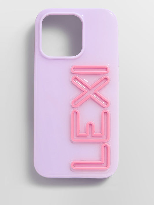 Fine Line Custom iPhone Case - Lavender/Pink
