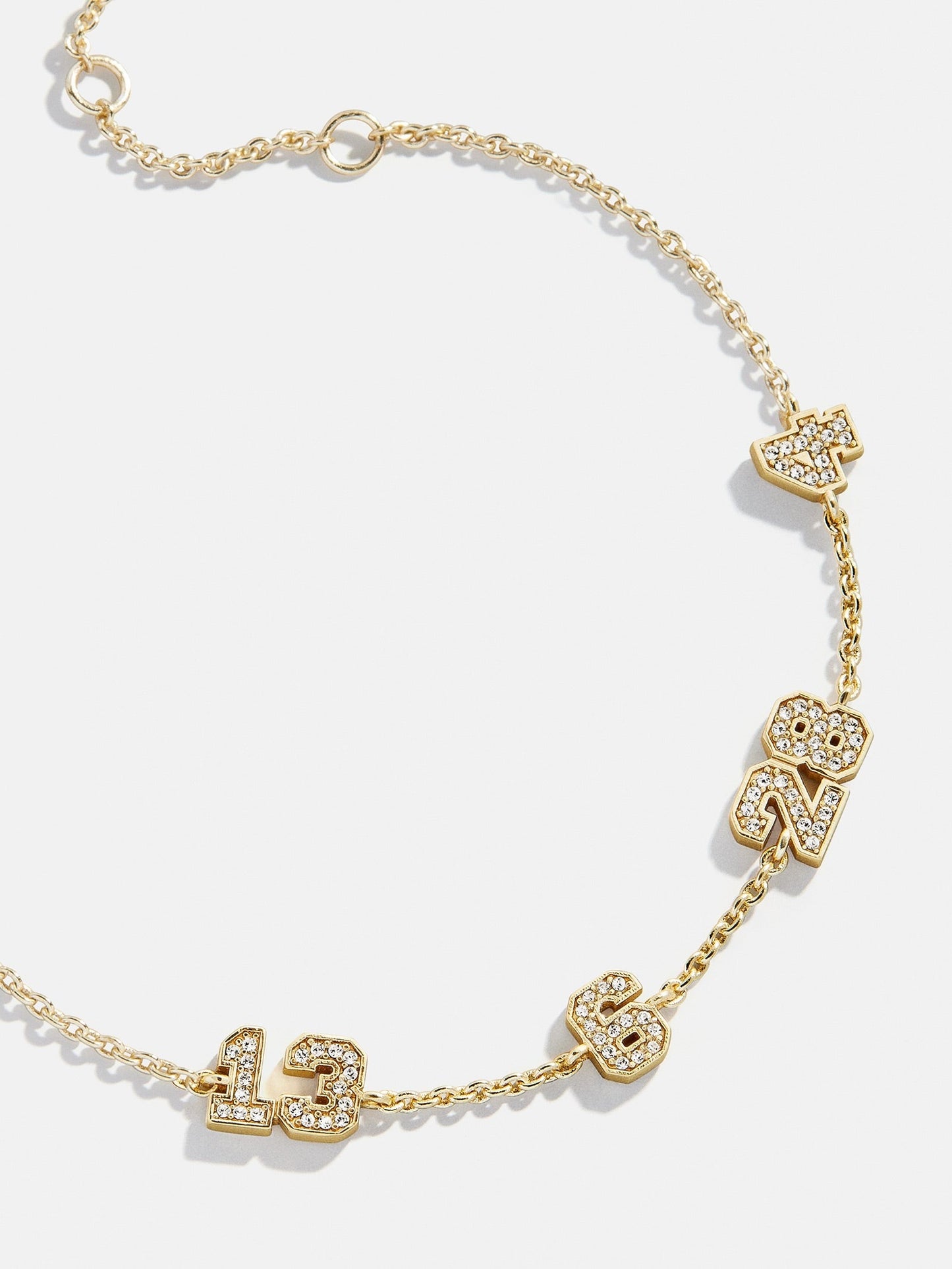 Varsity Number Custom Bracelet - Four Gold Stations