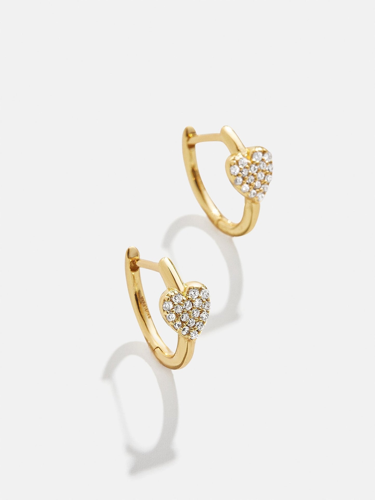 Little Hearts Big Feelings 18K Gold Kids' Huggie Earrings - Gold/Pavé