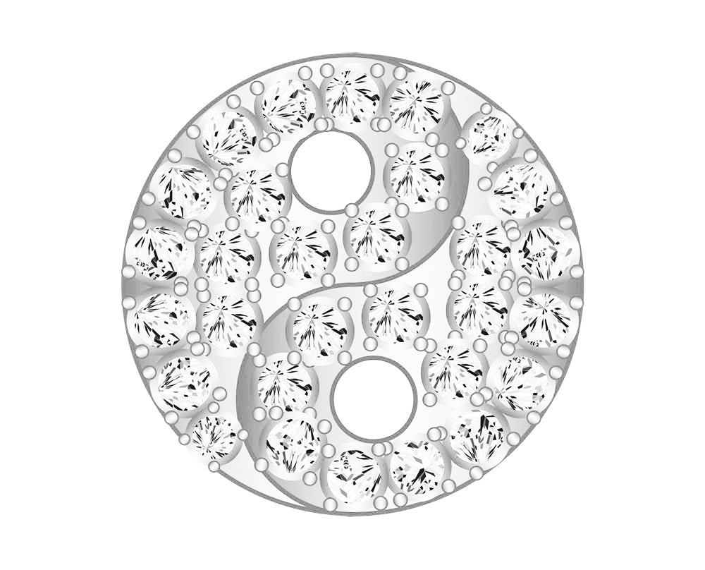 Mini Yin Yang Icon - Clear/Silver