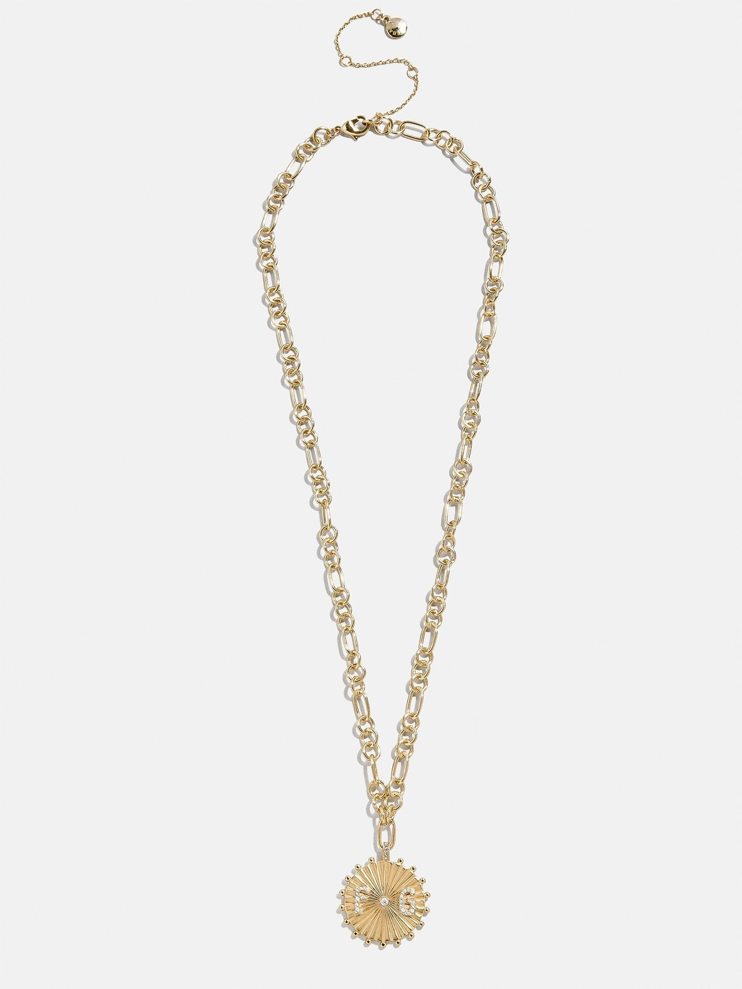 Initial Custom Medallion Necklace - Gold/Pavé