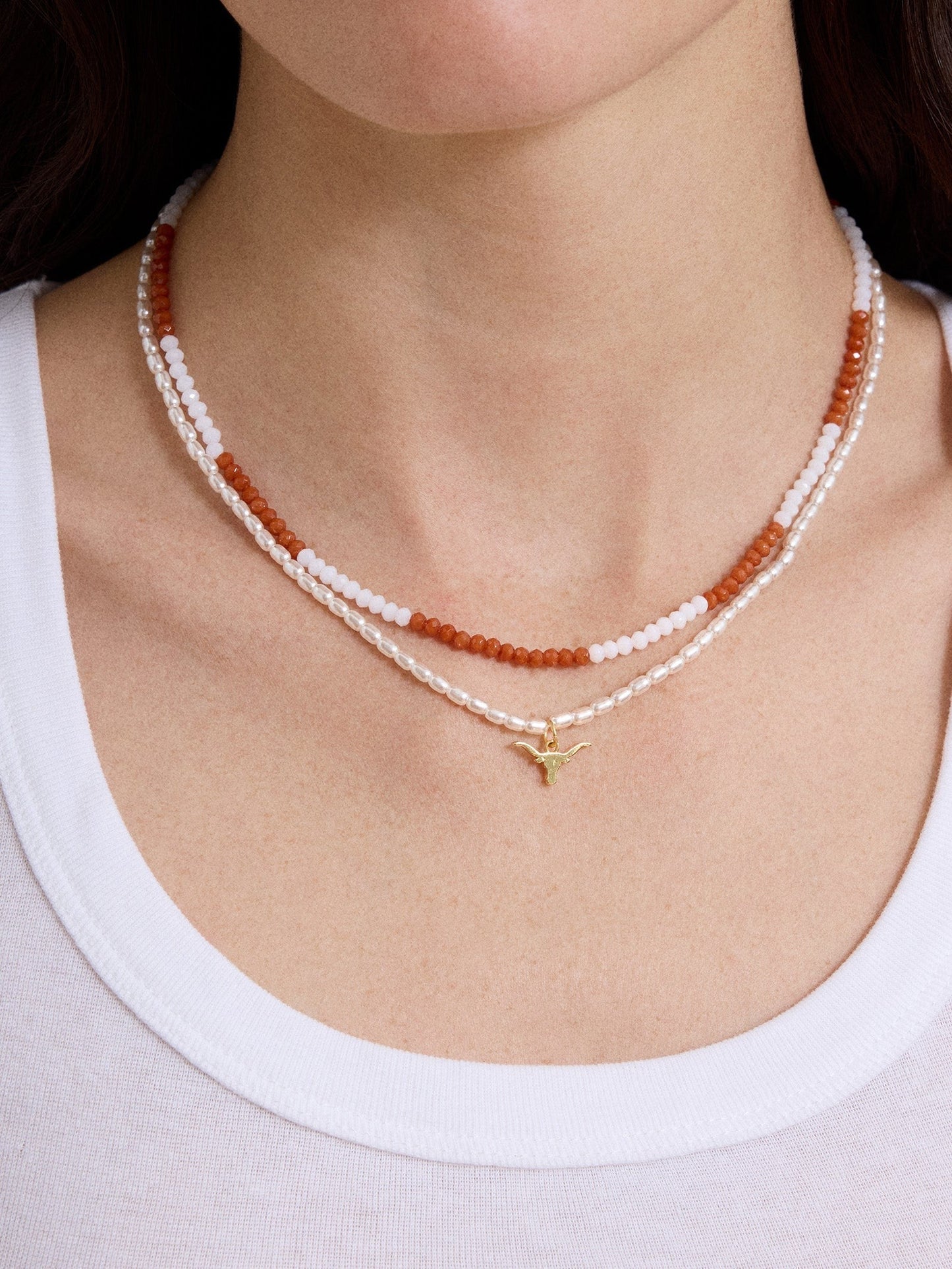 University of Texas at Austin Beaded Logo Necklace Set - University of Texas at Austin