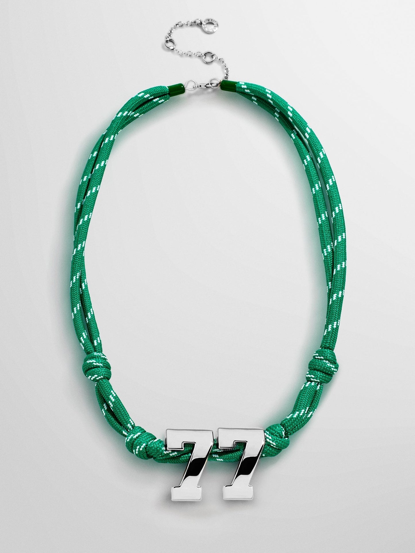 Knotty Varsity Custom Necklace - Bright Green Double Digit