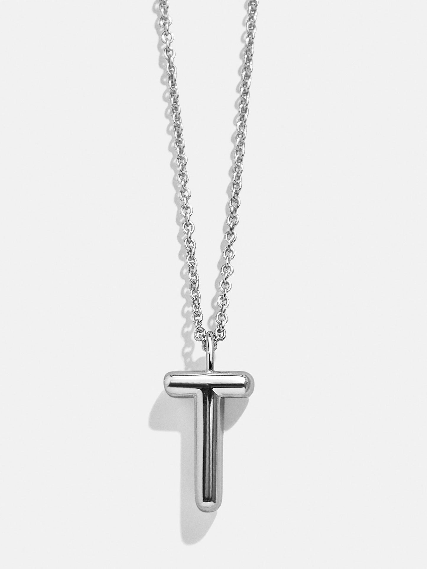 Classic Silver Initial Necklace - Silver