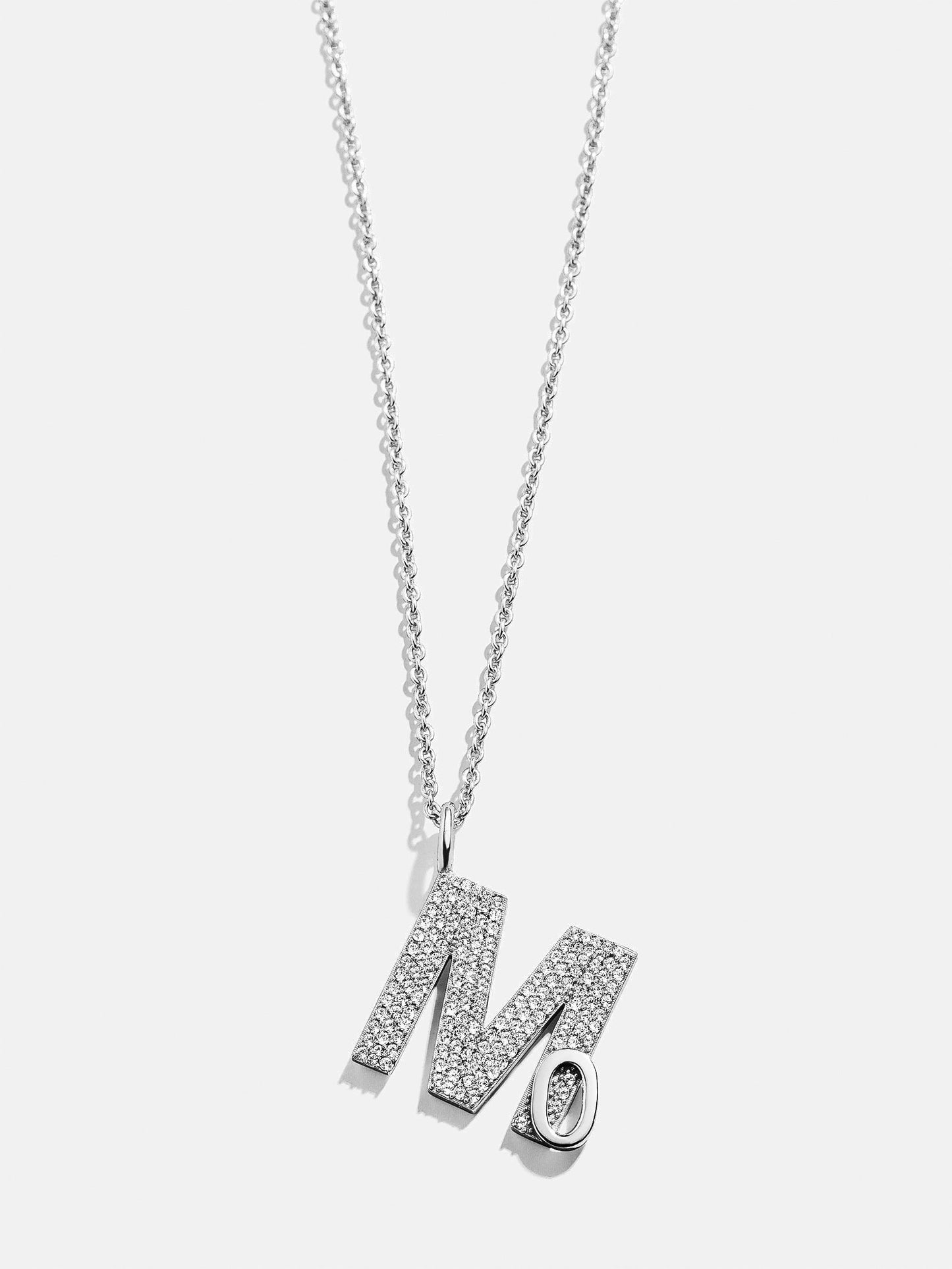 Double Initial Custom Necklace - Pavé/Silver