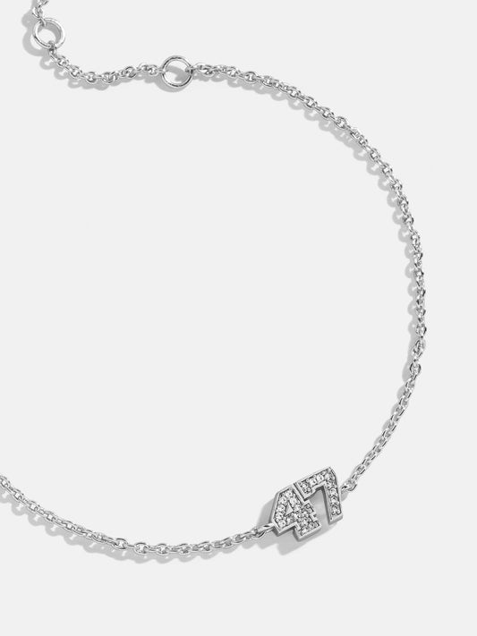 Varsity Number Custom Bracelet - One Silver Station