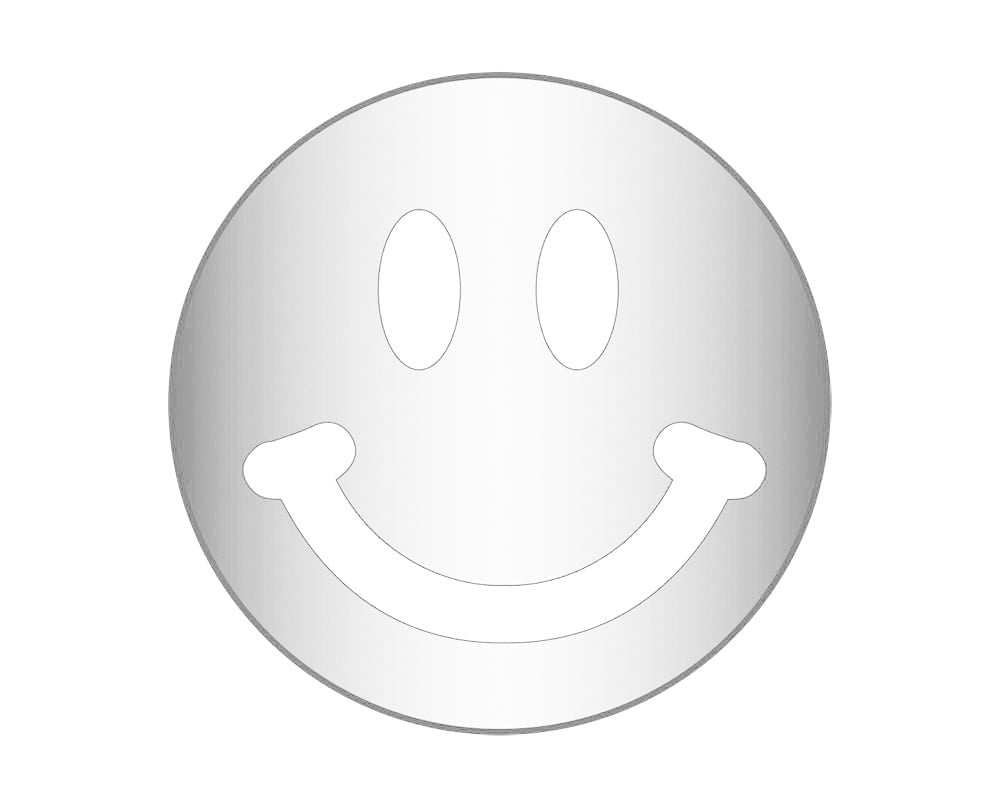 Smiley Face Icon - Silver