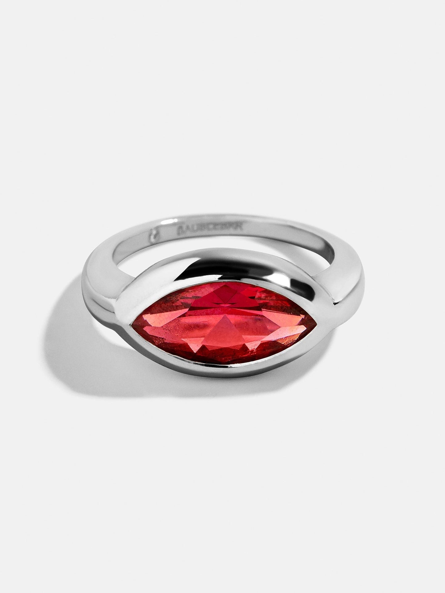 Silver Cubic Zirconia Custom Birthstone Ring - Garnet