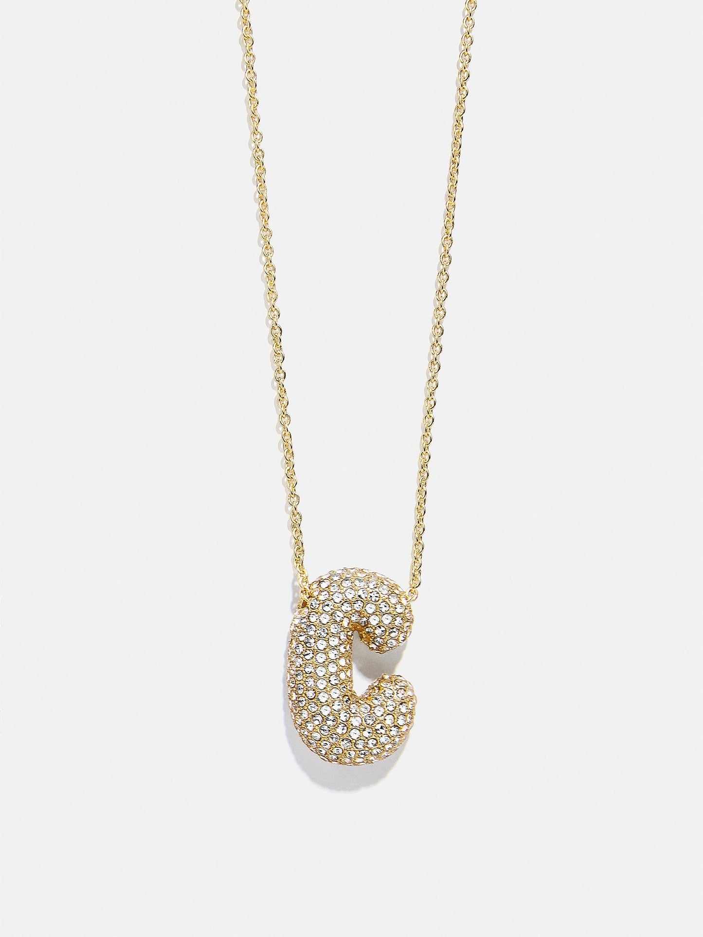 Kids’ Bubble Initial Necklace - Gold/Pavé