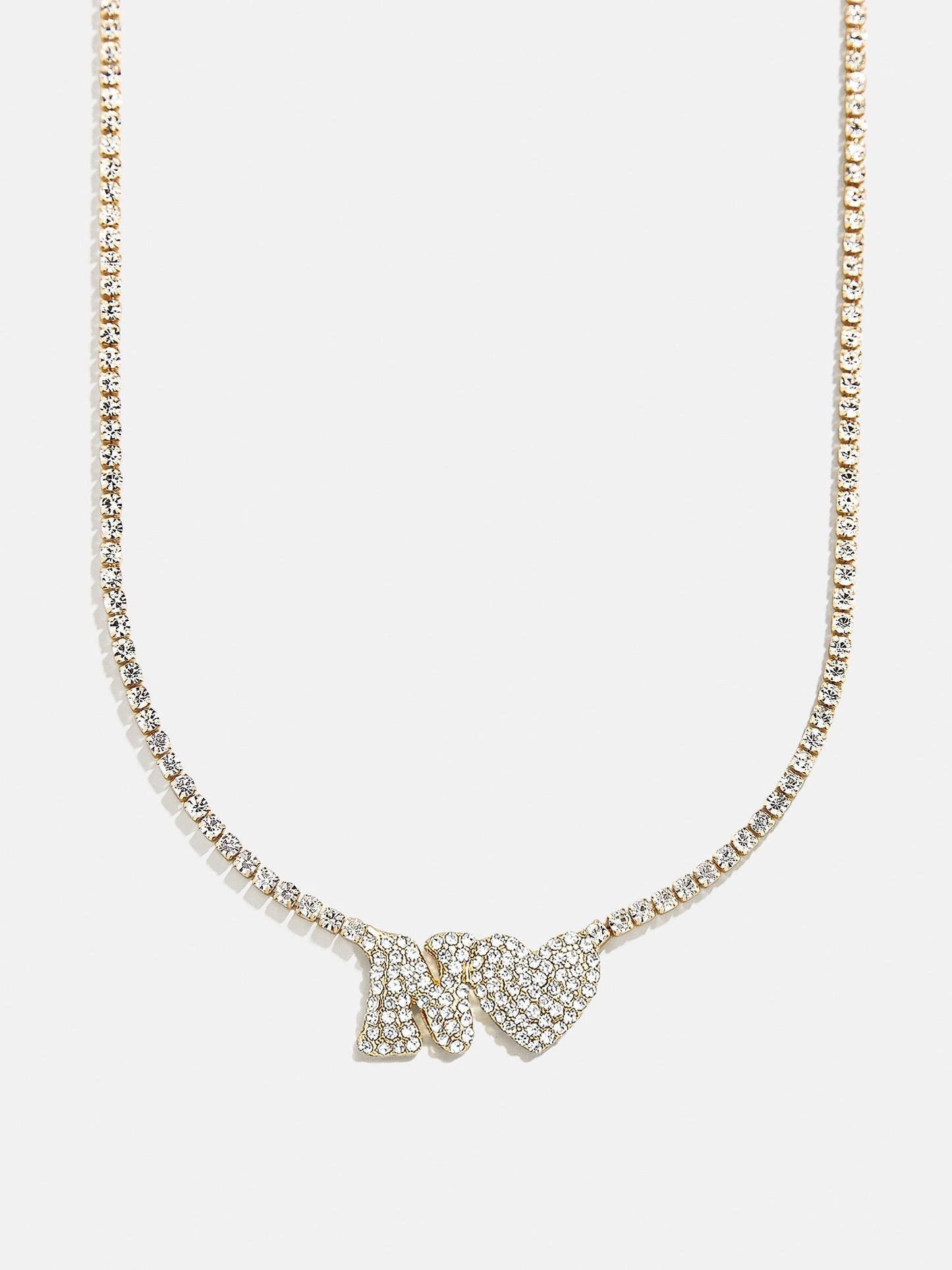 Love Letter Kids' Initial Tennis Necklace - Gold/Pavé