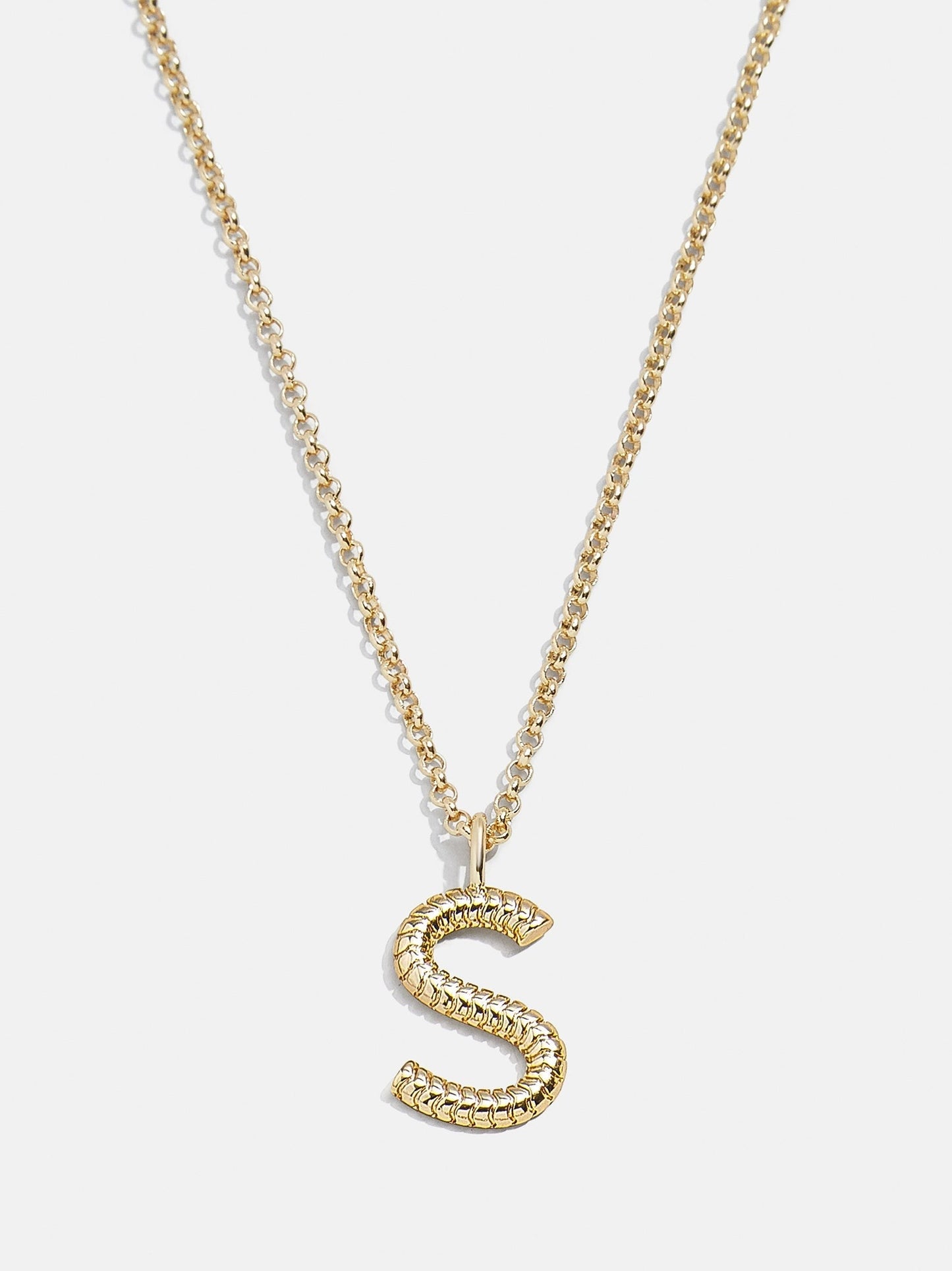 Classic Initial Necklace - Ribbed Initial