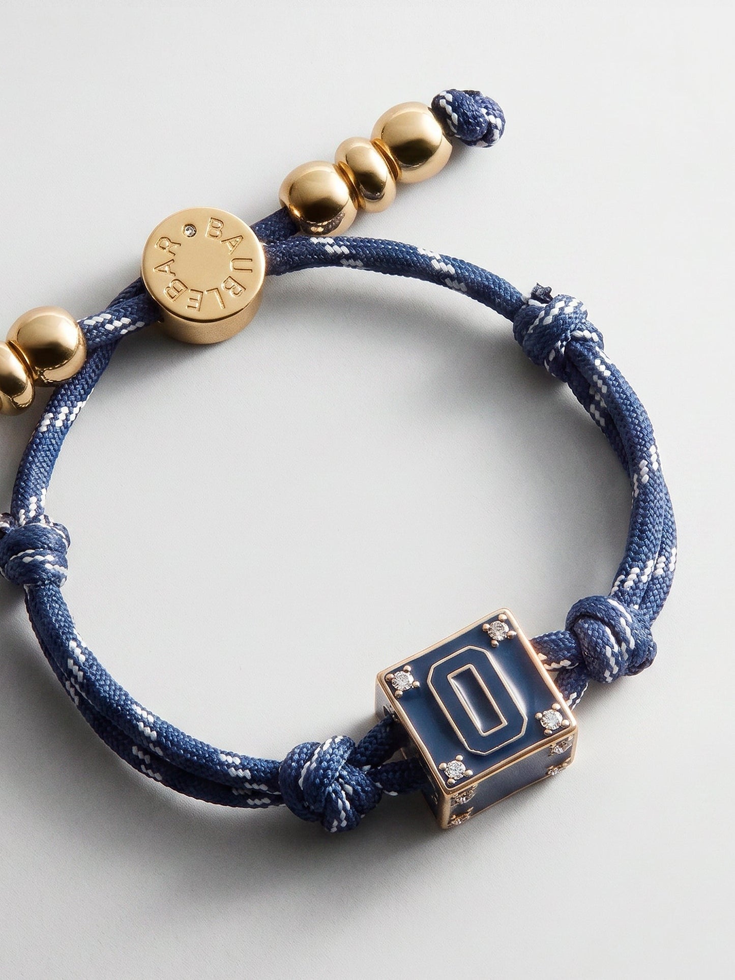 Block Party Varsity Number Custom Bracelet - Navy Single Digit