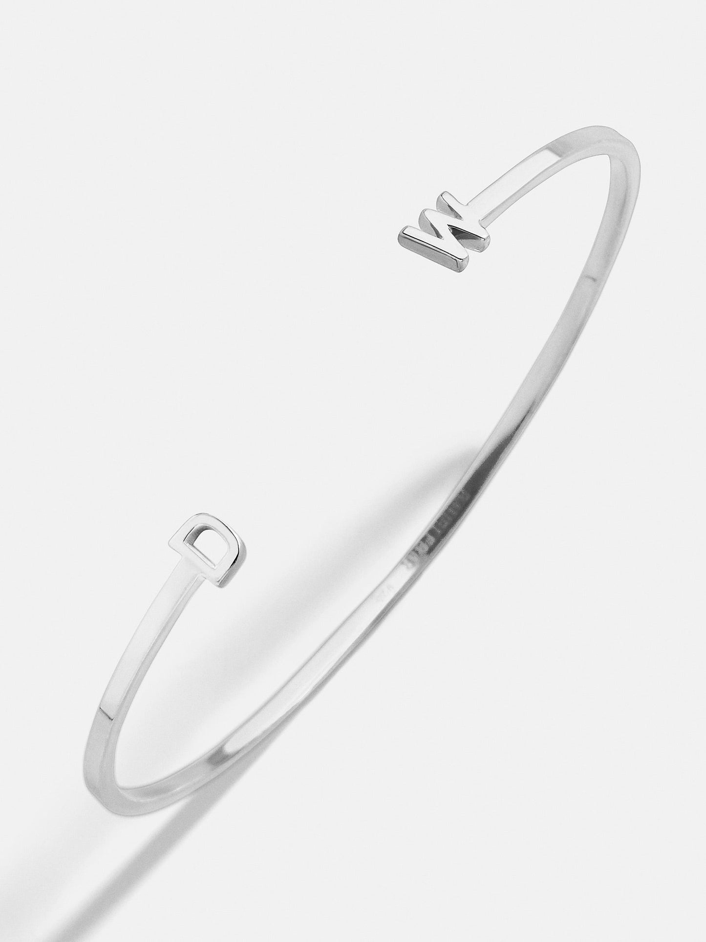 14K Gold Double Initial Custom Cuff Bracelet - Gold/Pavé
