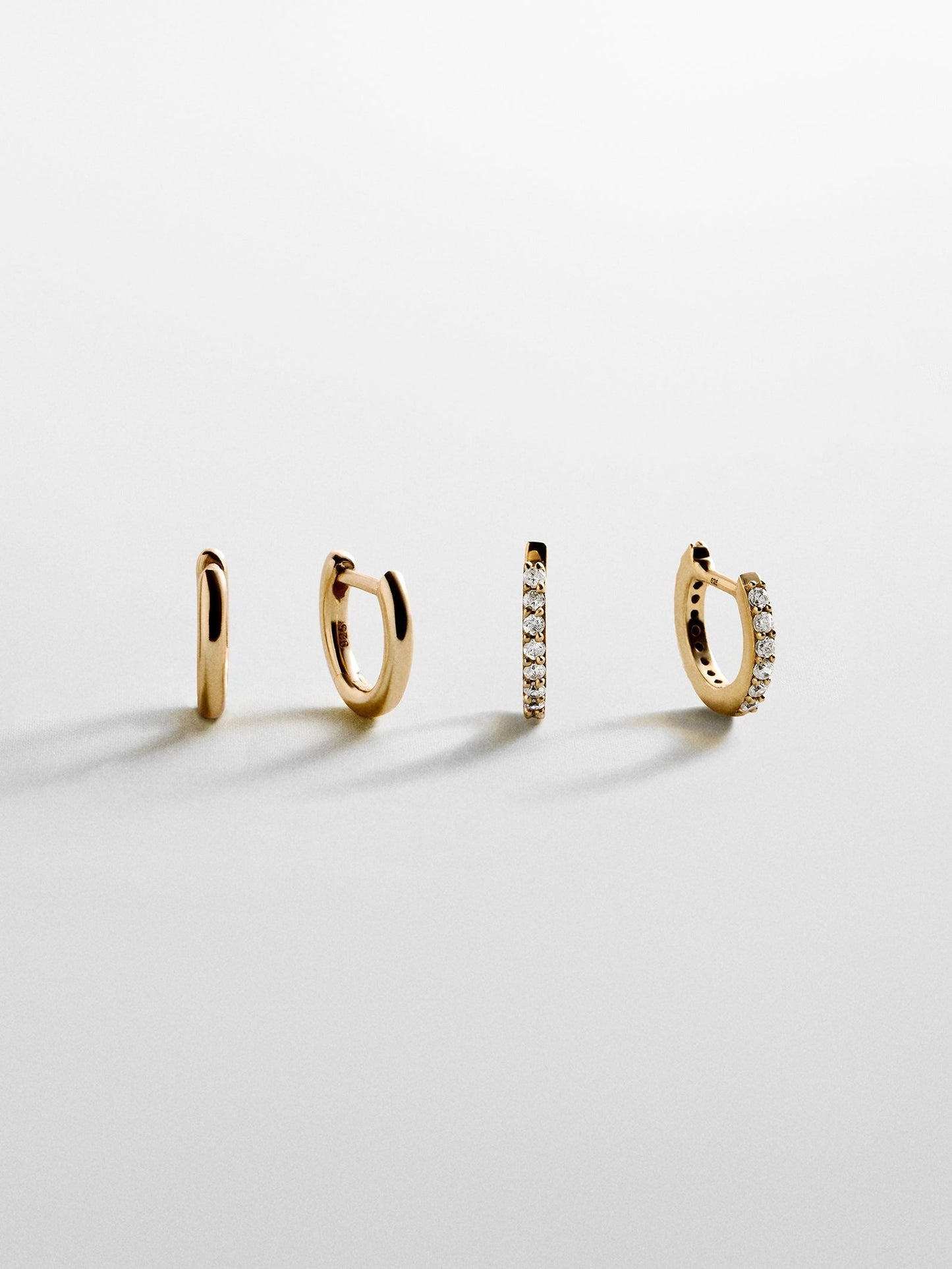 Nicole 18K Gold Earring Set - Gold/Pavé