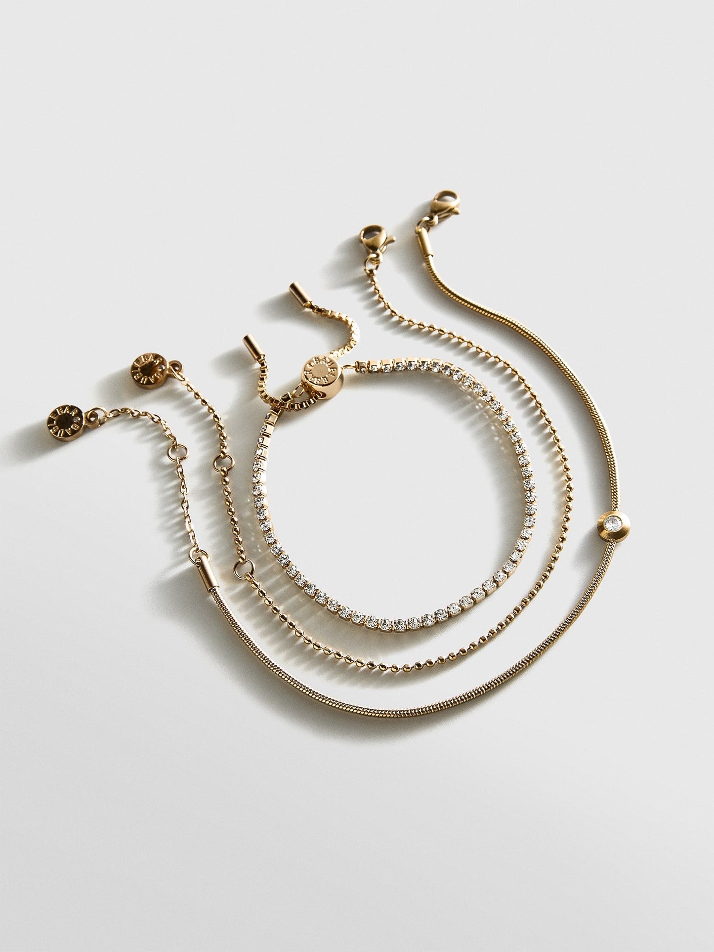 Catherine Waterproof Bracelet Set - Gold/Pavé