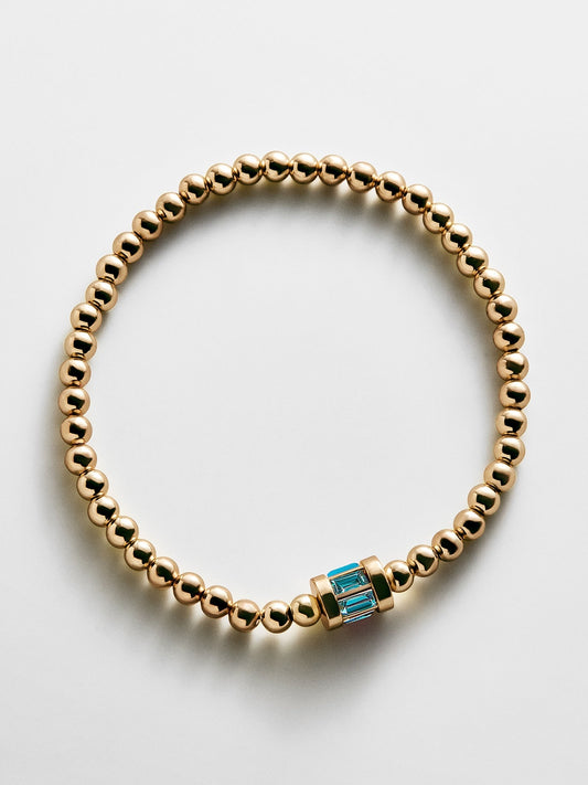 Tatum Baguette Pisa Bracelet - Blue Zircon