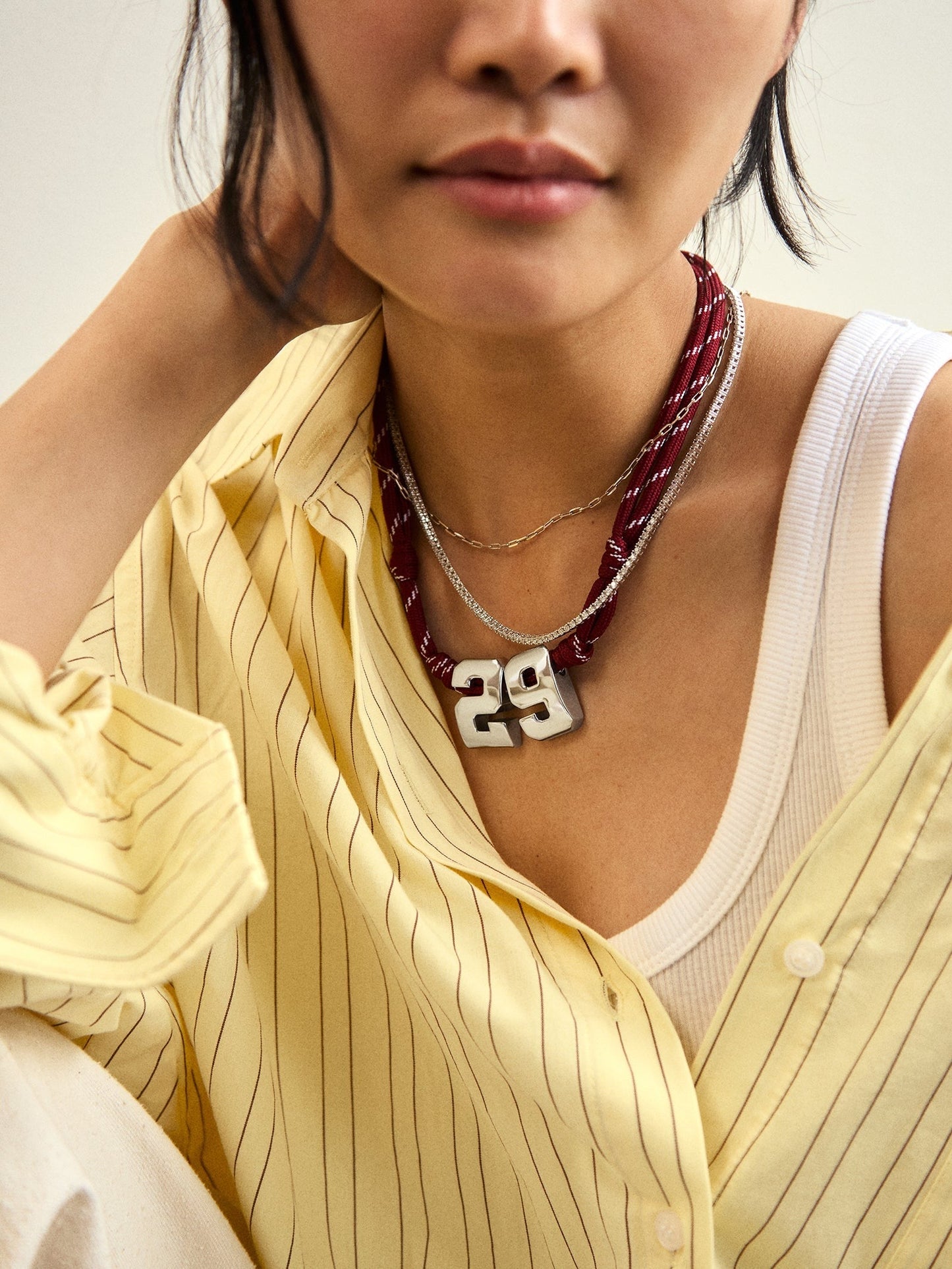 Knotty Varsity Custom Necklace - Maroon Single Digit