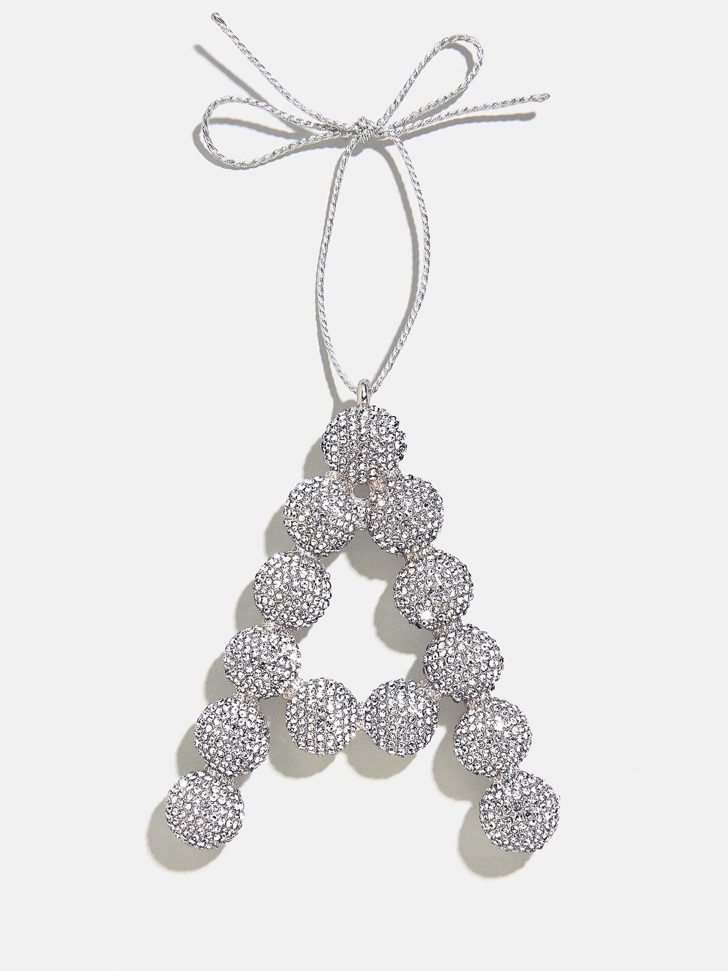 Merry Monogram Ornament - Silver/Pavé