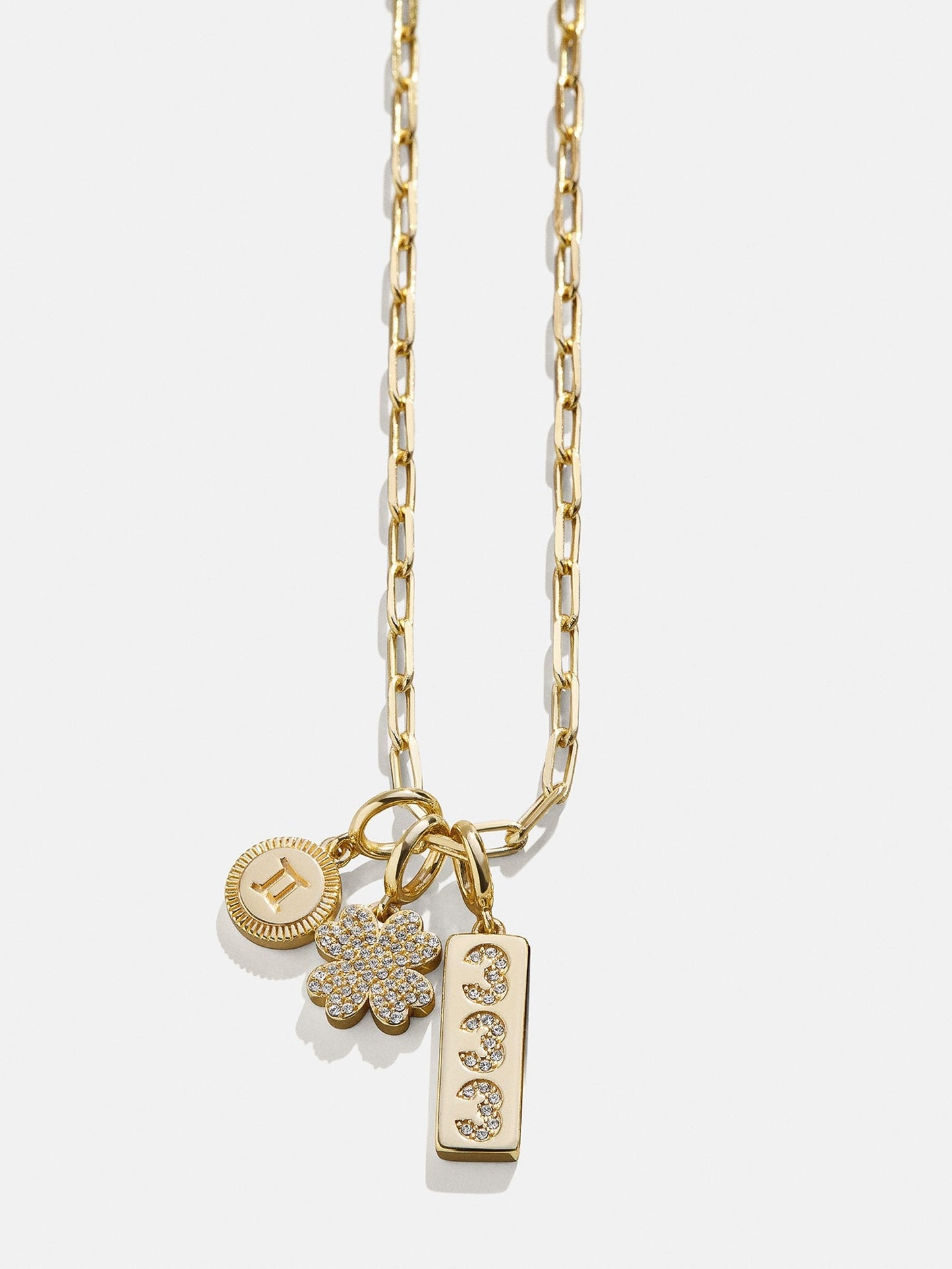 Cluster Charm Necklace - Paperclip Chain