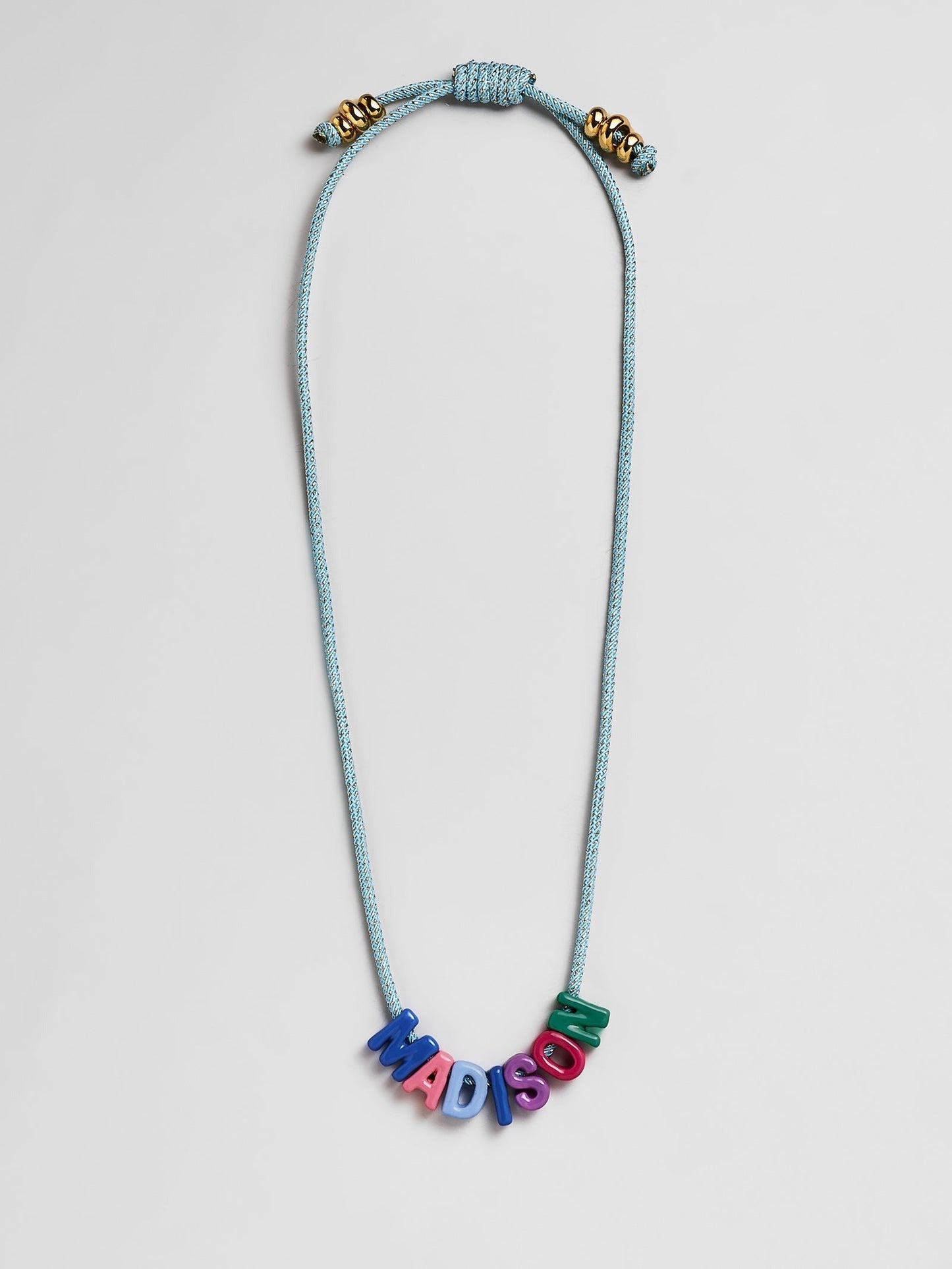 Name Drop Waterproof Kids' Custom Necklace - Turquoise