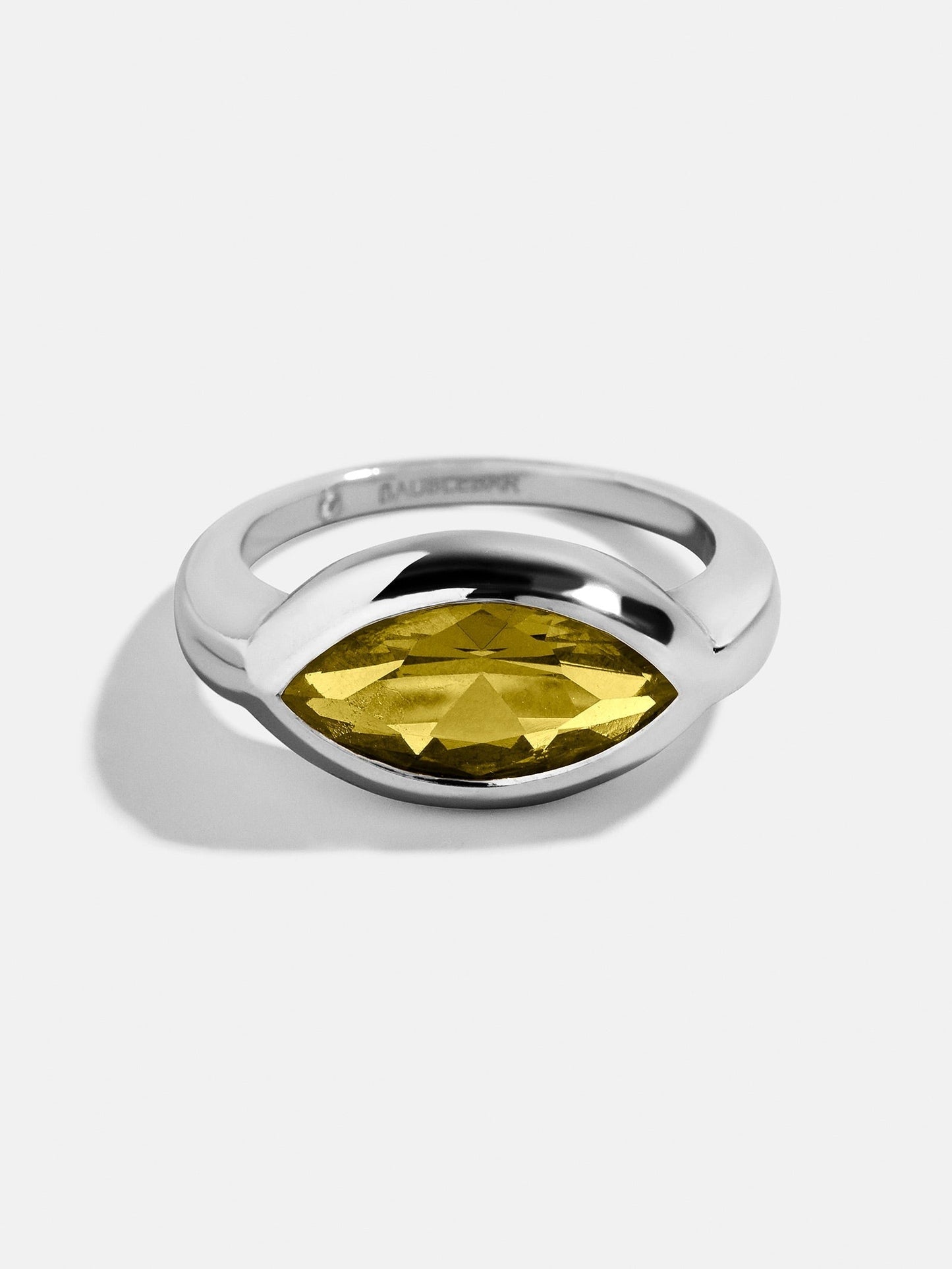 Silver Cubic Zirconia Custom Birthstone Ring - Peridot
