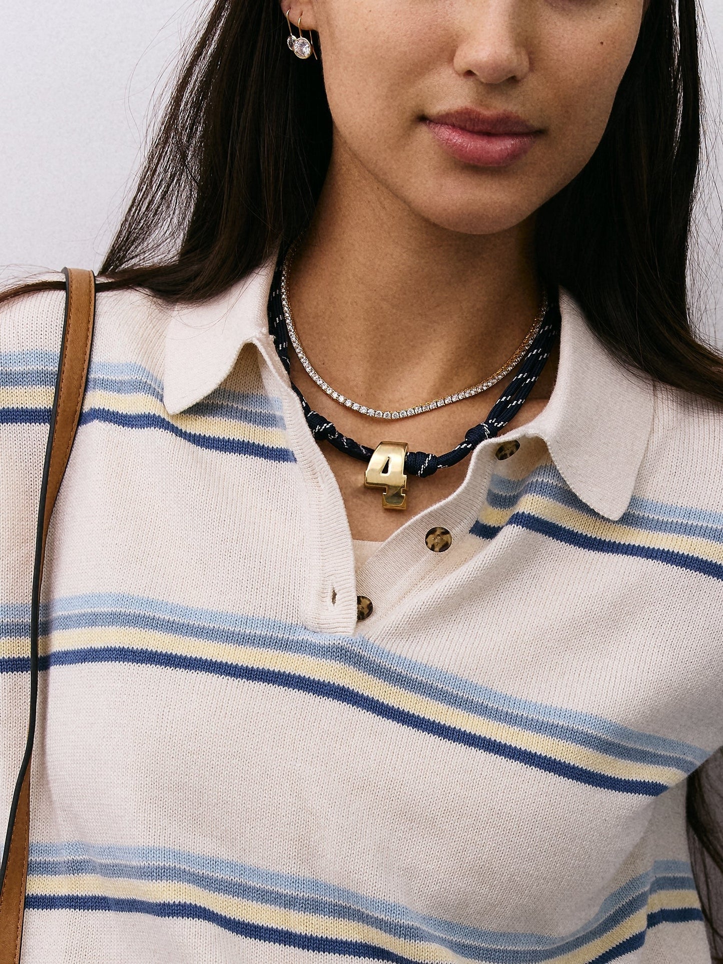 Knotty Varsity Custom Necklace - Navy Double Digit