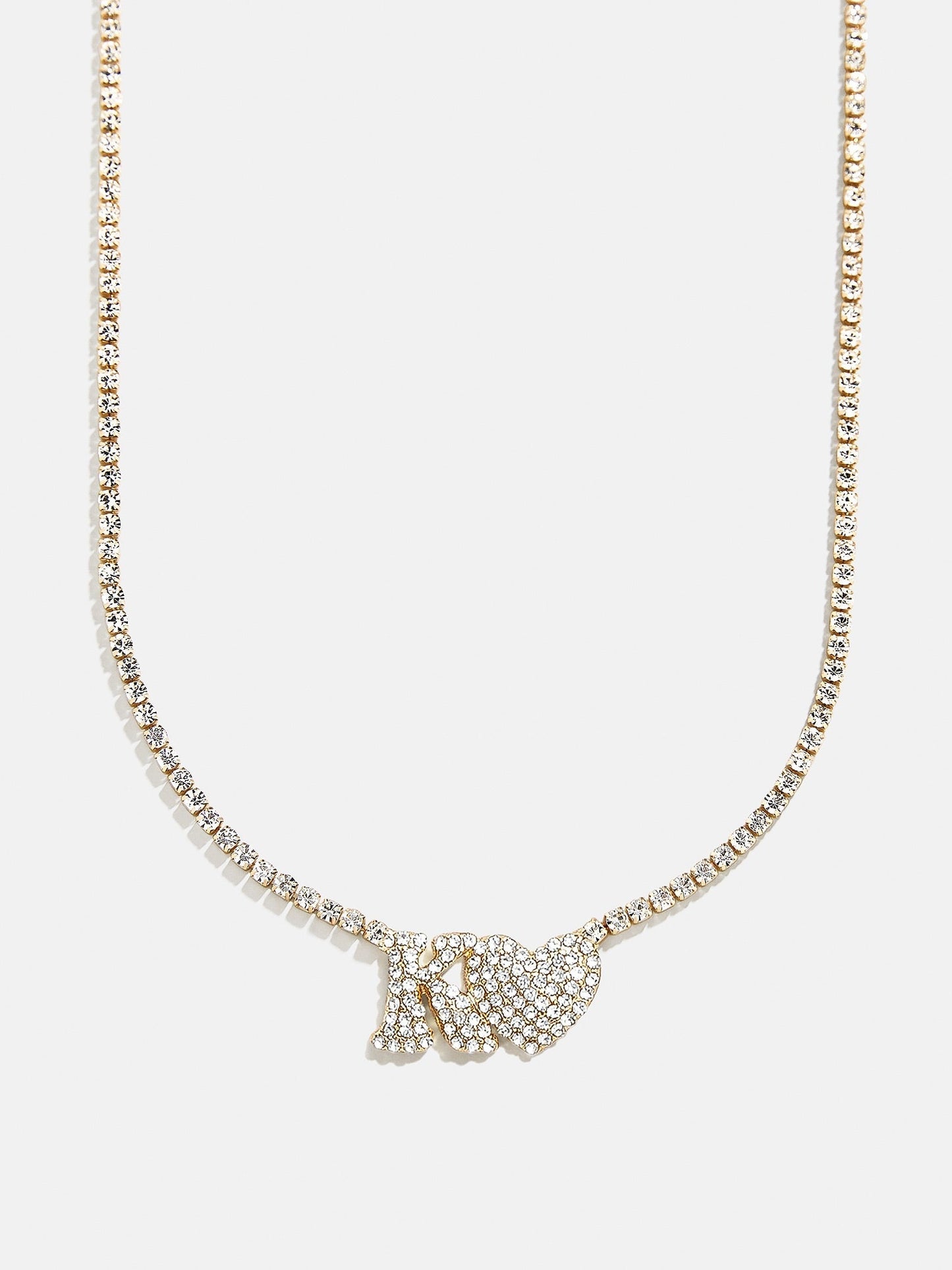 Love Letter Kids' Initial Tennis Necklace - Gold/Pavé