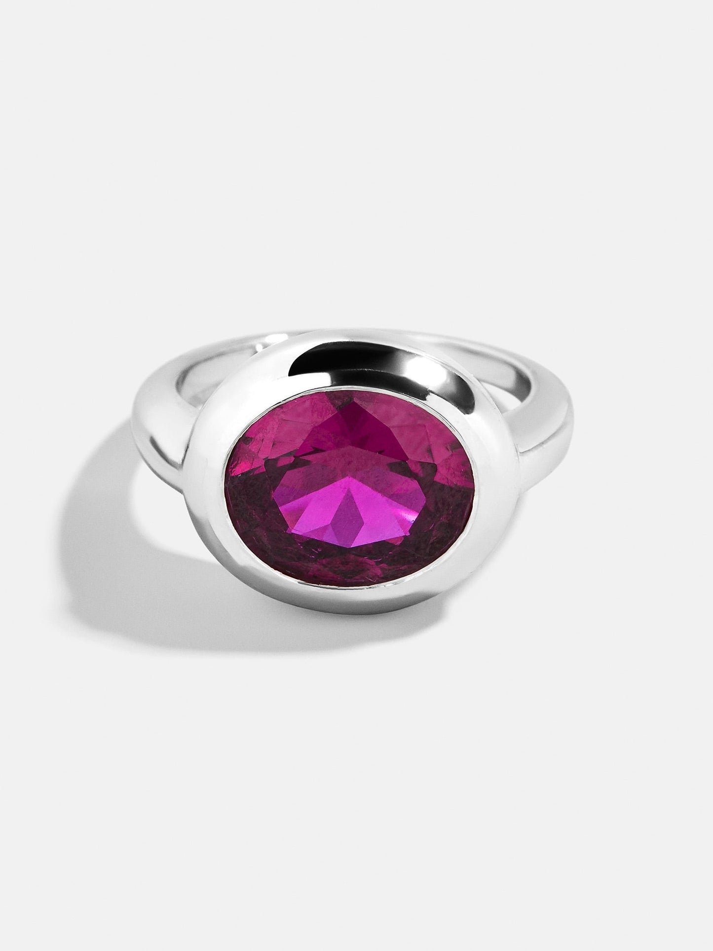 Silver Cubic Zirconia Custom Birthstone Ring - Rose