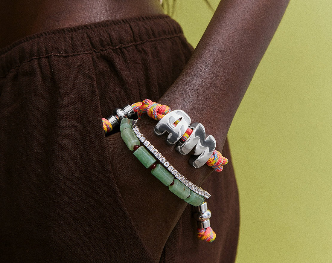 Knotty Initial Custom Bracelet - Vivid Multi Single Letter
