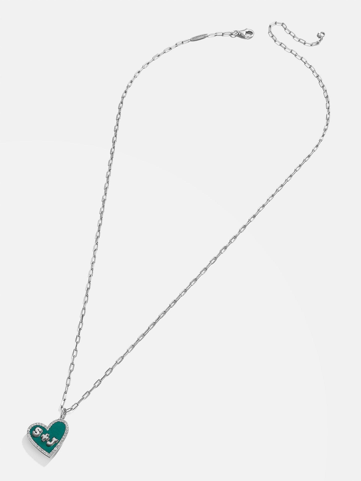 Reversible Sterling Silver Custom Heart Necklace - Pavé/Silver