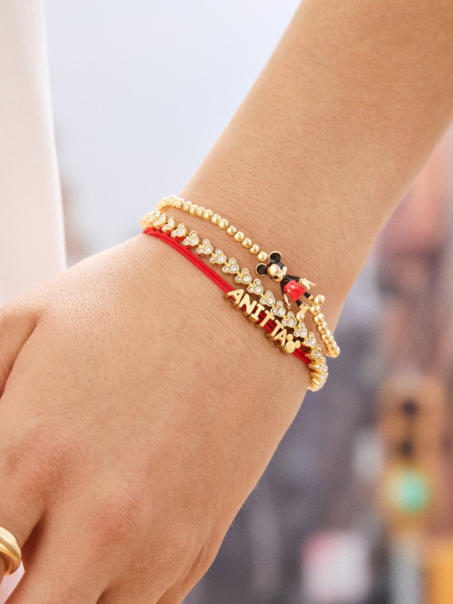 Disney Mickey Mouse Custom Cord Bracelet - Red