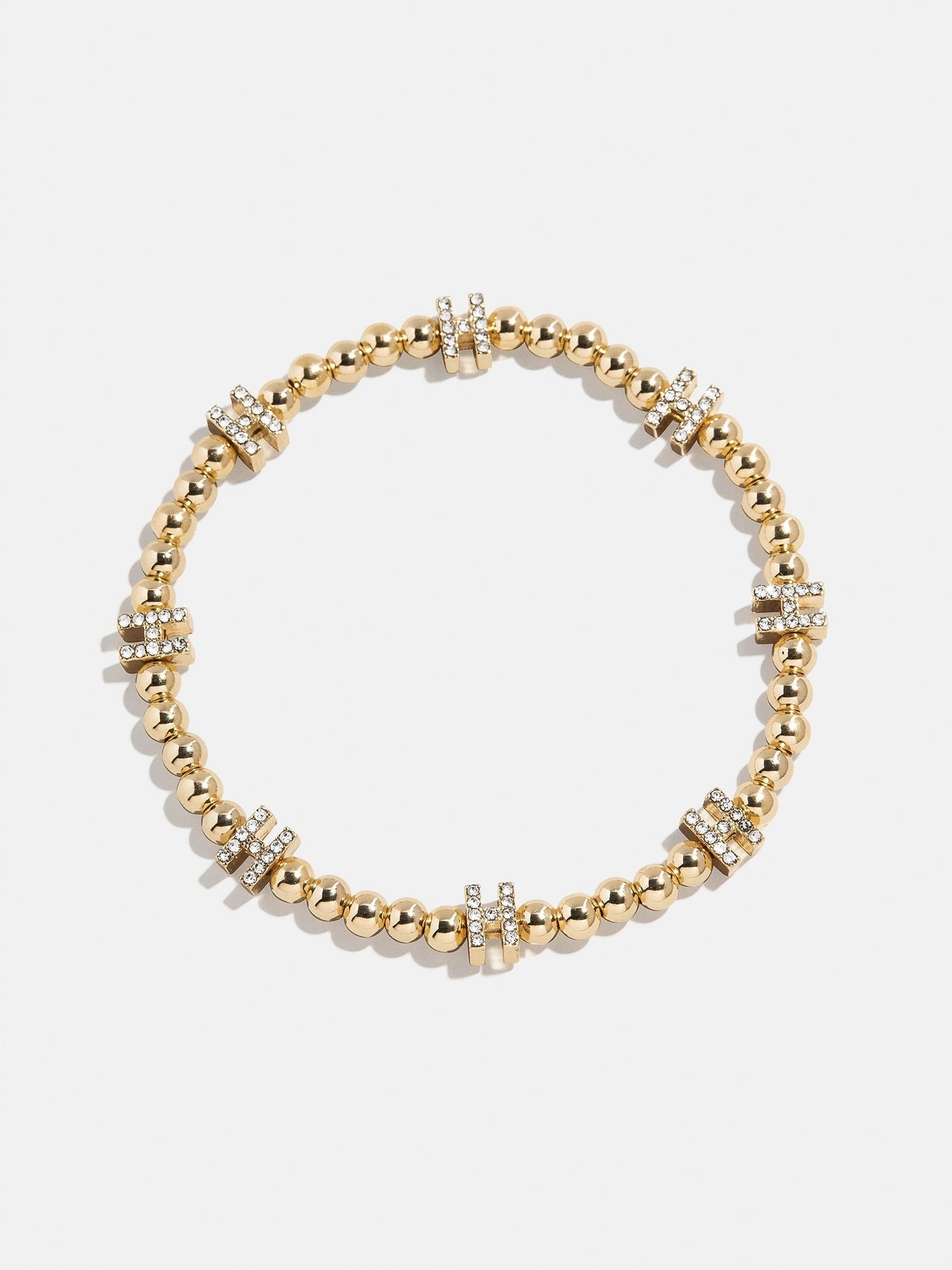 Gold/Pavé Repeating Initial Pisa Bracelet - H