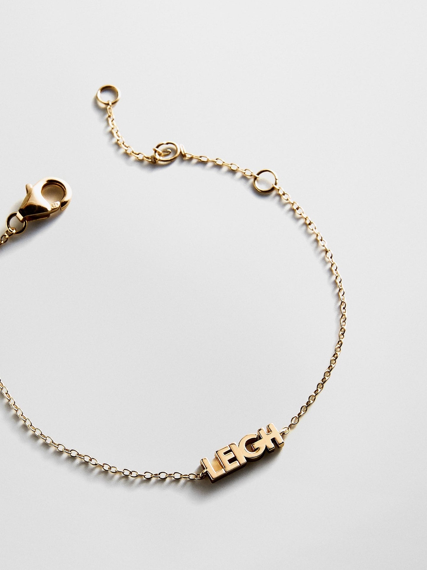 14K Gold Custom Block Multi Name Bracelet - 1 Name