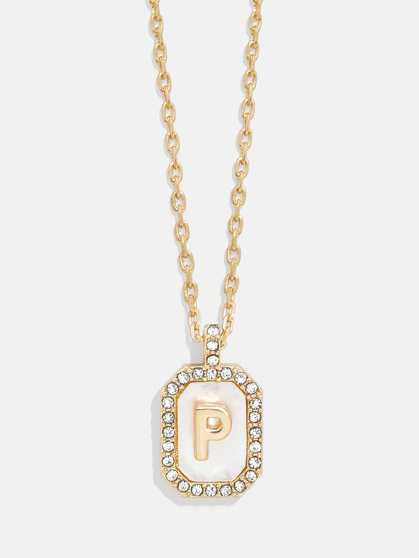 Gold & Mother of Pearl Initial Necklace - Mother Of Pearl