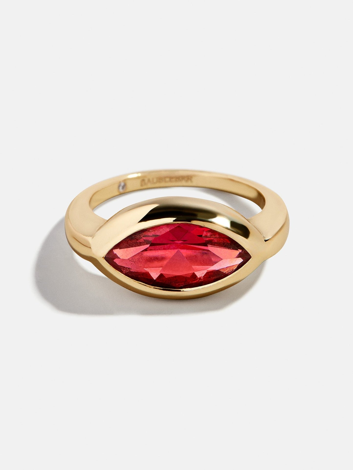 Gold Cubic Zirconia Custom Birthstone Ring - Garnet