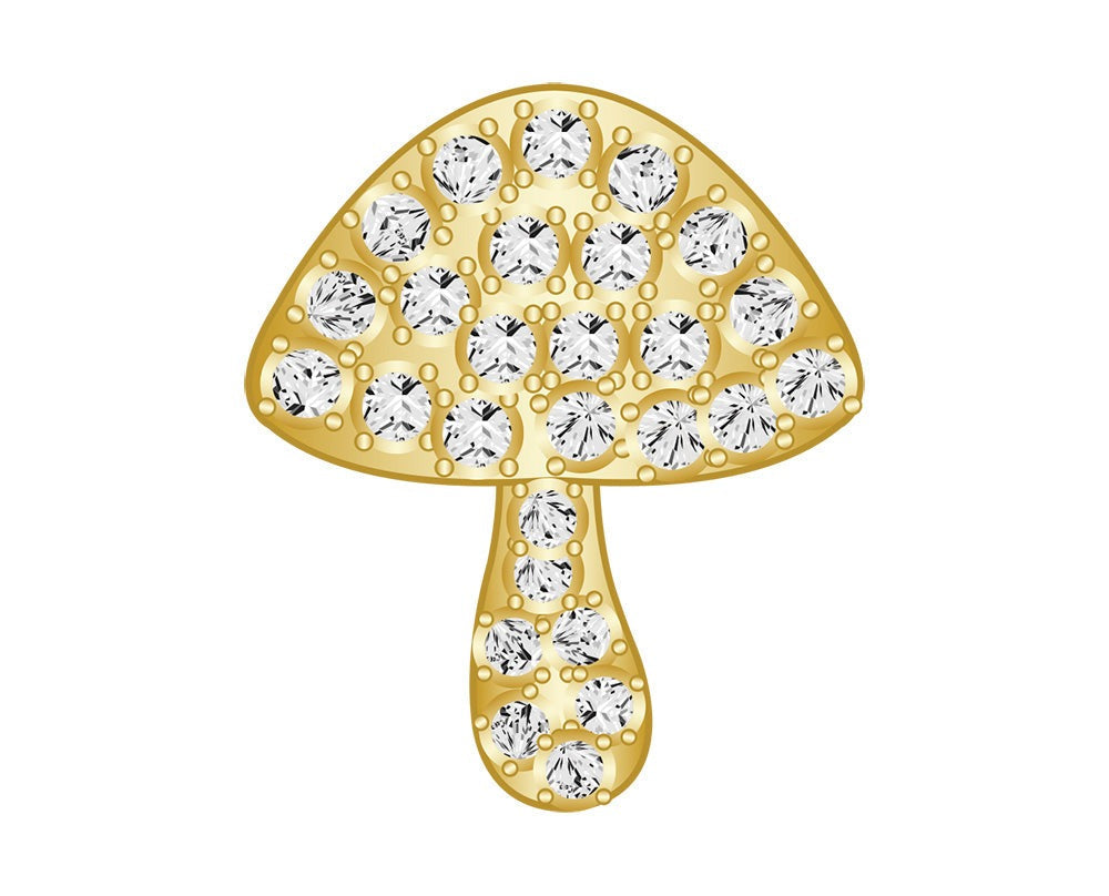 Mini Mushroom Icon - Clear/Gold