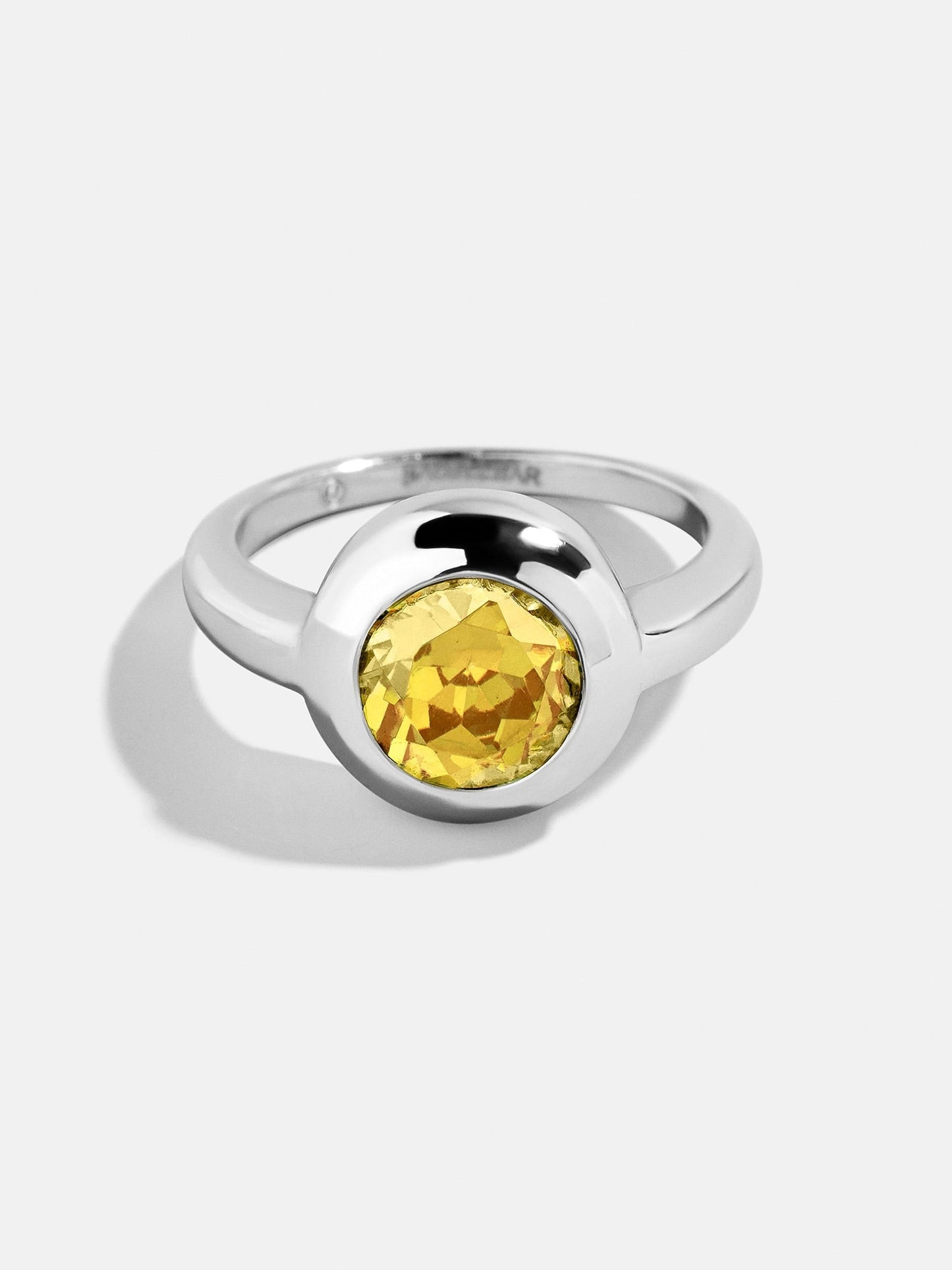 Silver Cubic Zirconia Custom Birthstone Ring - Topaz