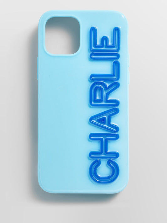 Fine Line Custom iPhone Case - Light Blue/Cobalt