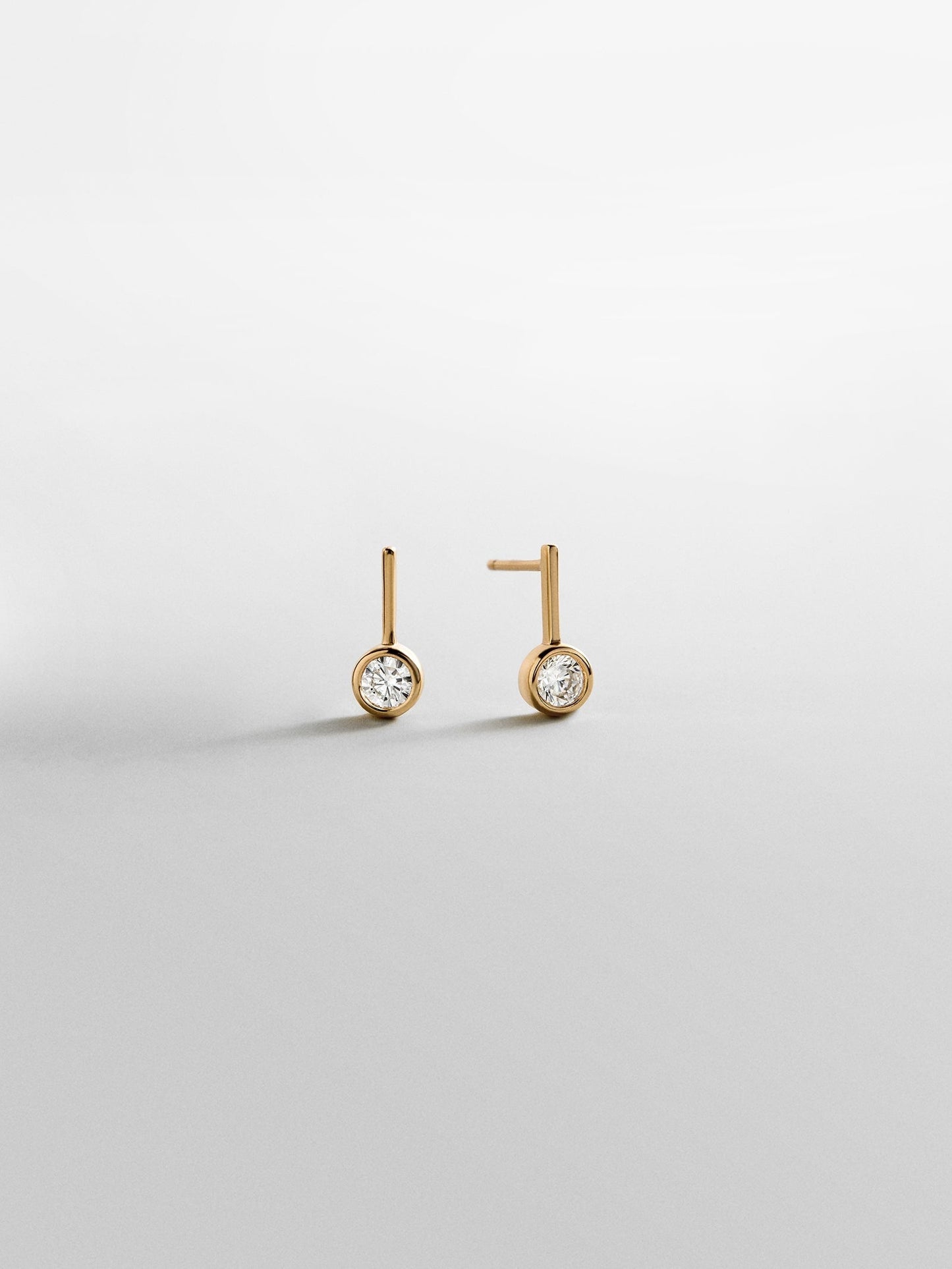 Fallon 14K Gold Bezel Earrings - Gold