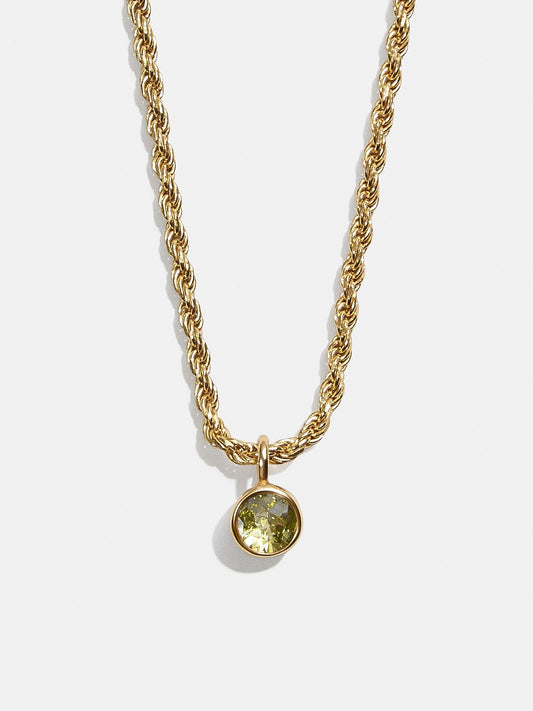 Florence 18K Gold Plated Sterling Silver Birthstone Necklace - Peridot
