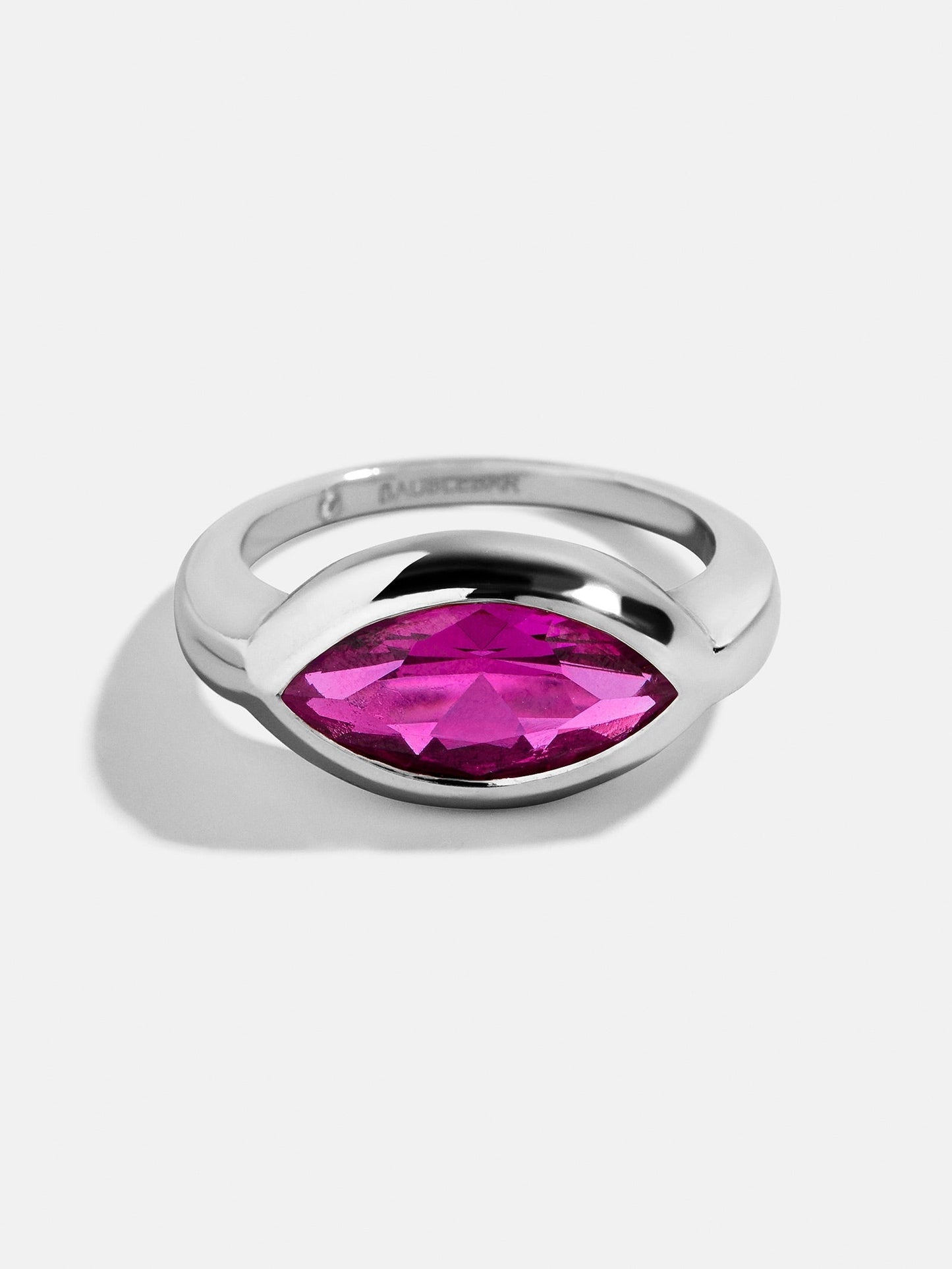 Silver Cubic Zirconia Custom Birthstone Ring - Rose