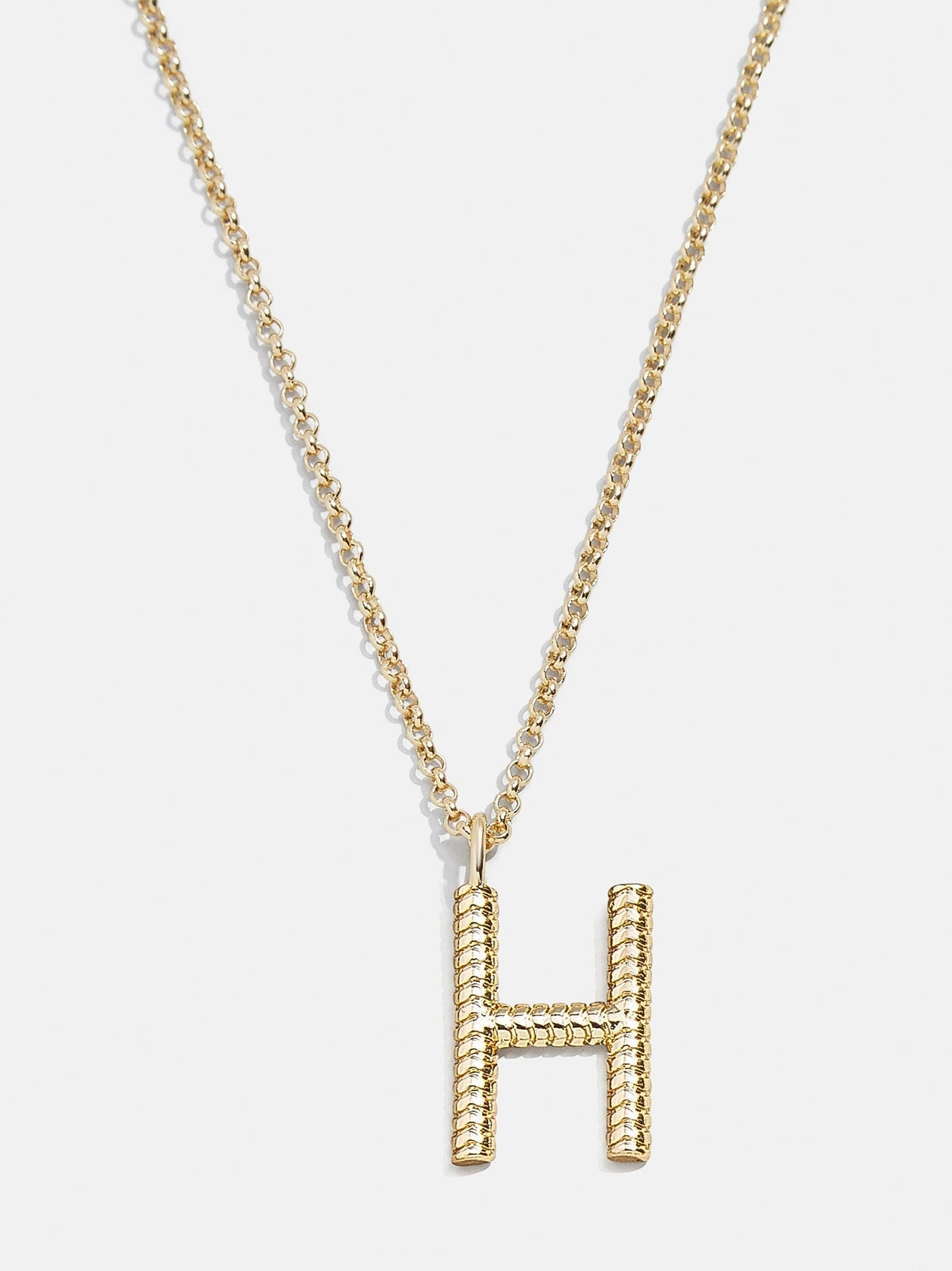 Classic Initial Necklace - Ribbed Initial